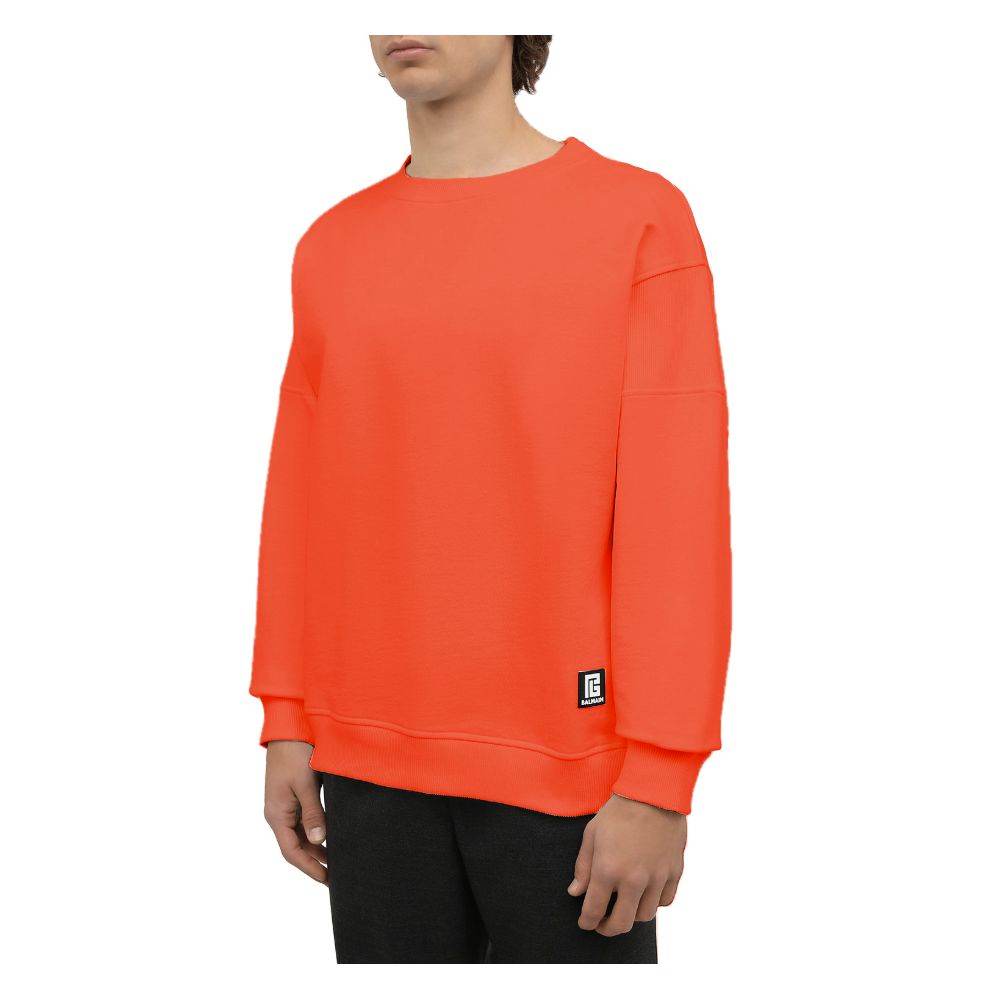 Balmain Orange Cotton Men Sweater - Hilstor