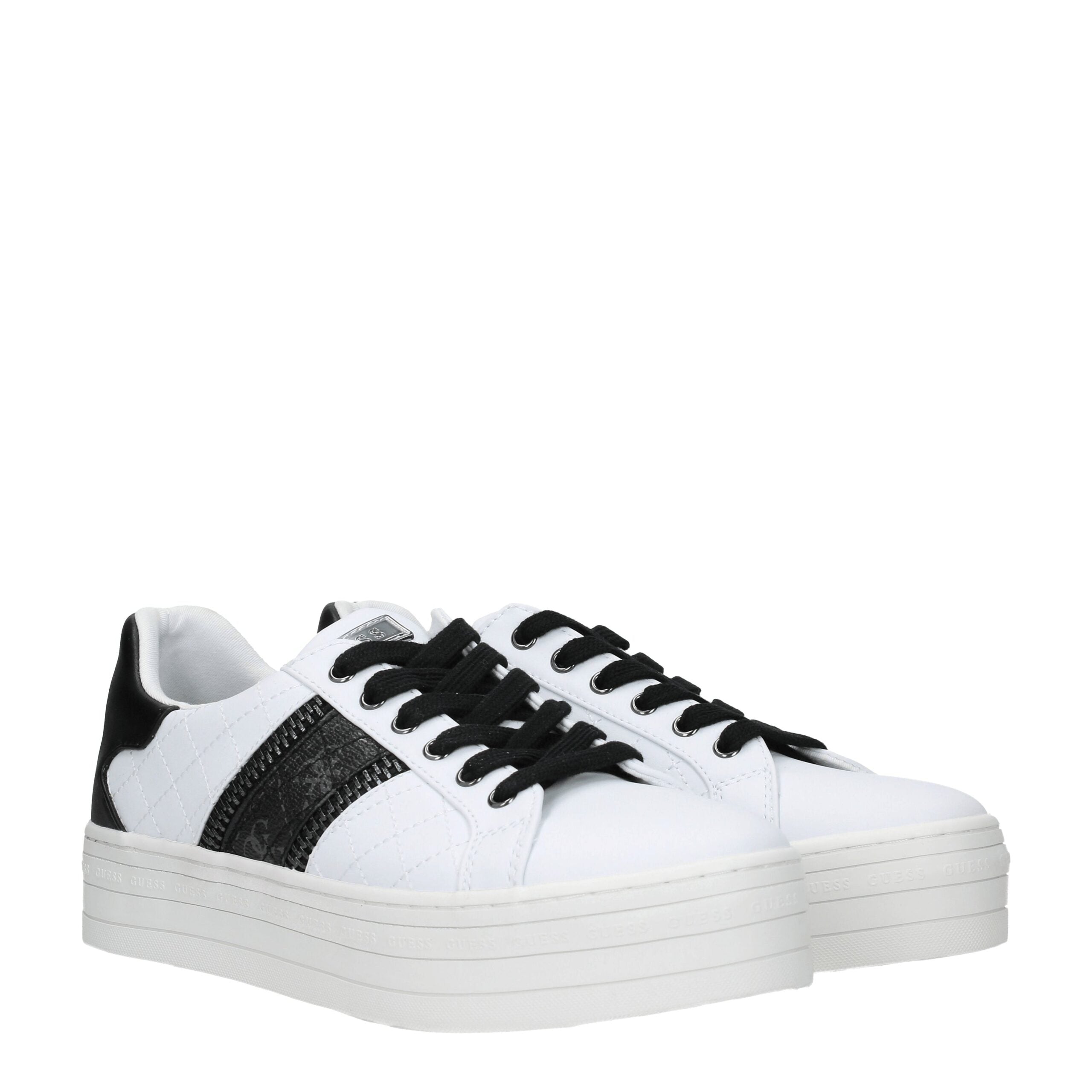 Guess White Polyethylene Platform Sneakers