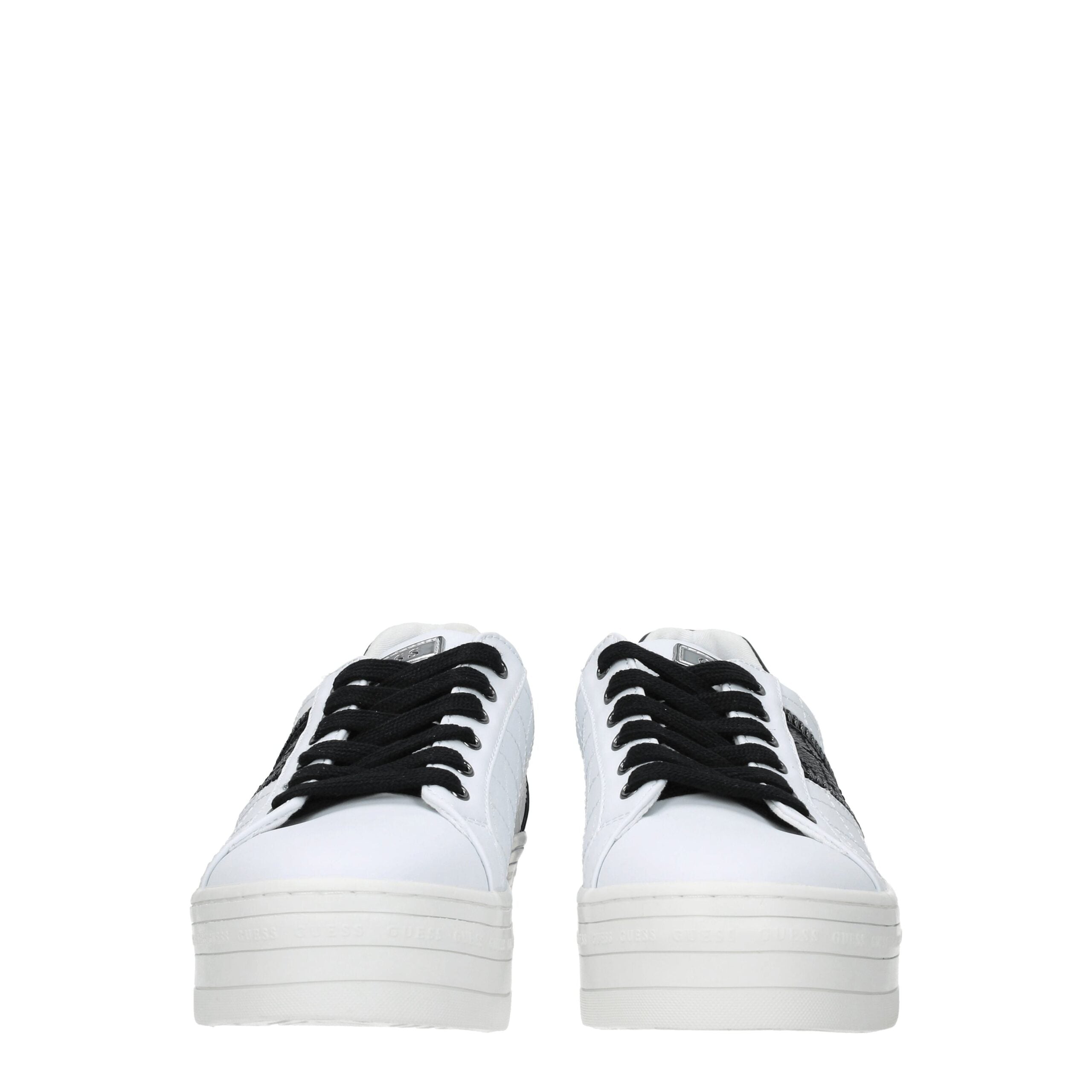 Guess White Polyethylene Platform Sneakers