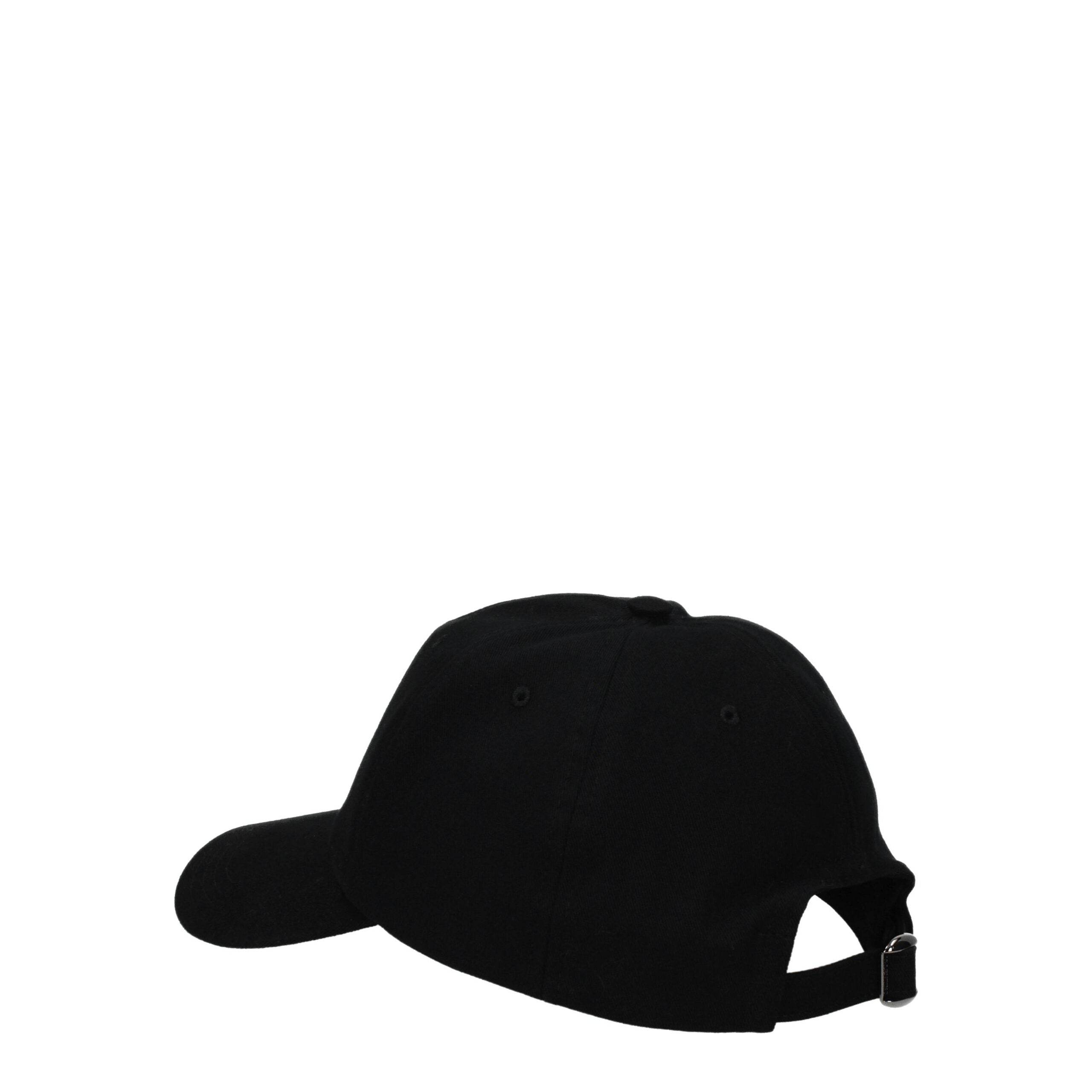 Valentino Garavani Black Cotton Caps (Baseball Hat) - Hilstor