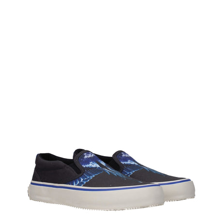 Marcelo Burlon Black Fabric Slip-On Loafers