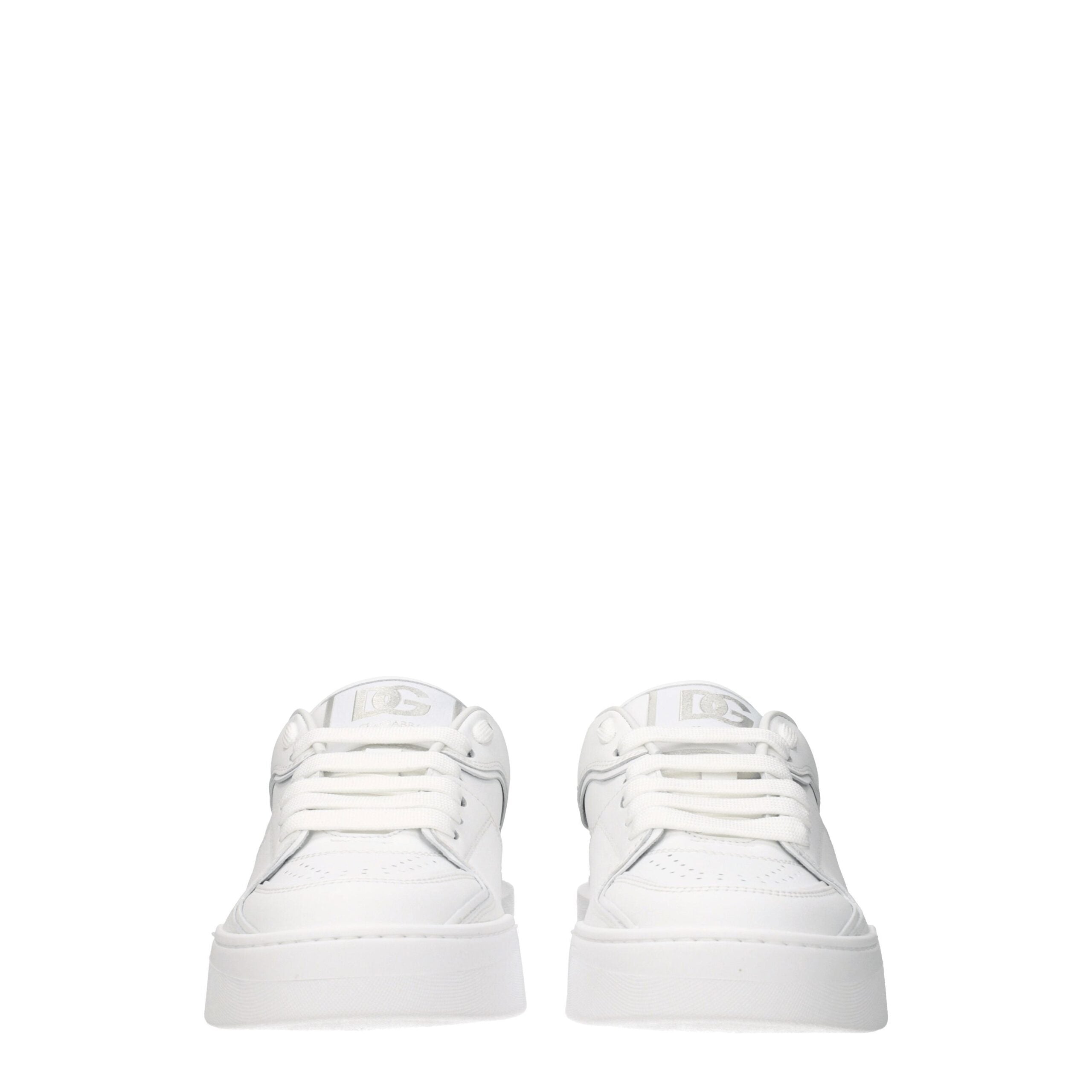 Dolce & Gabbana White Leather Low Tops