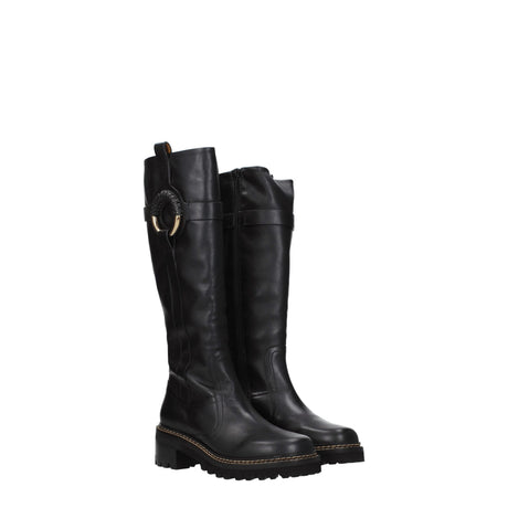 See By Chloé Black Leather Over The Knee