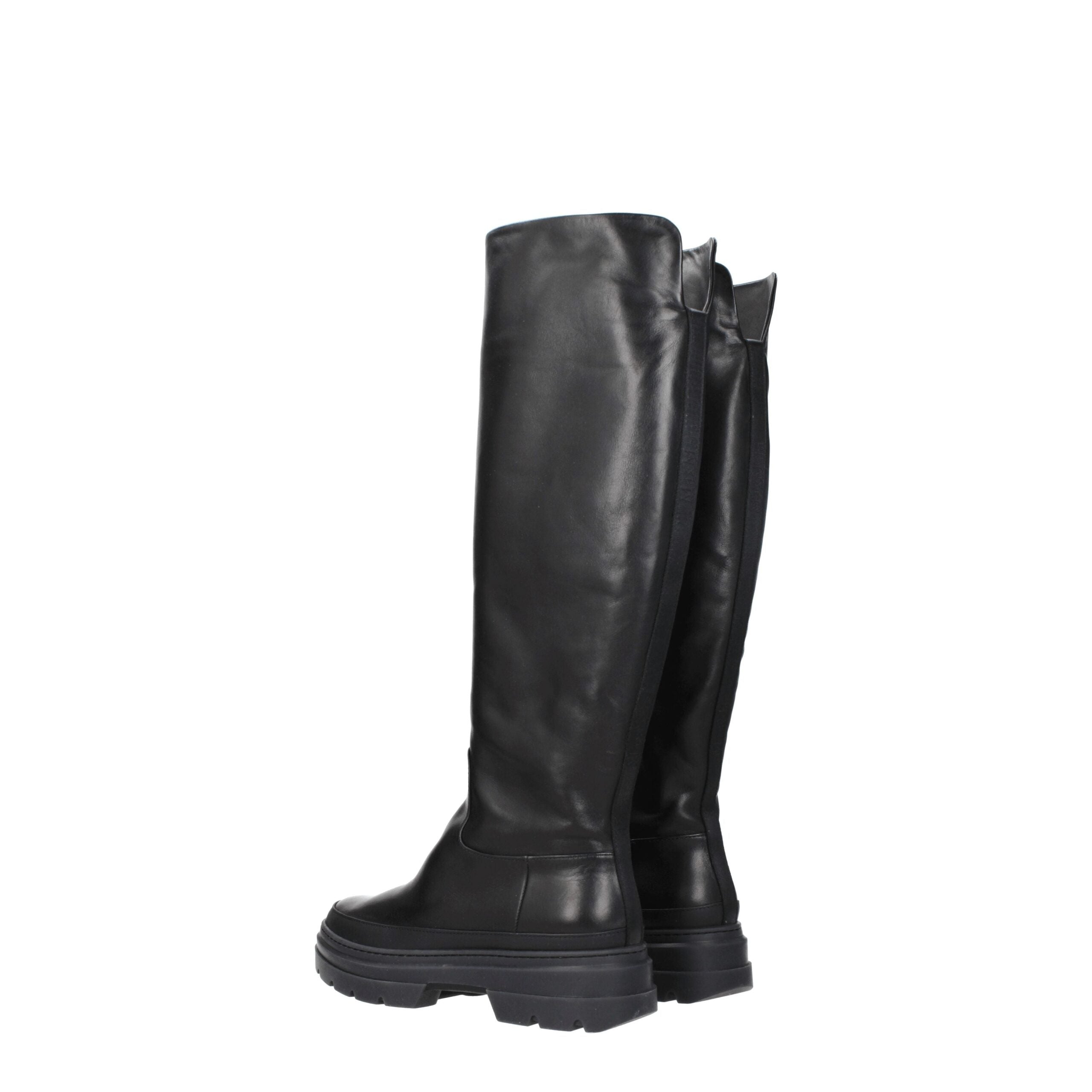 Max Mara Black Leather Over The Knee