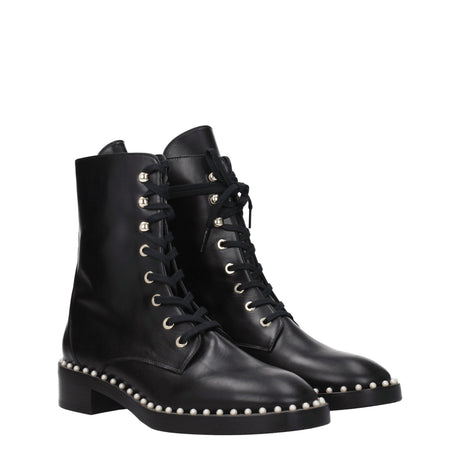 Stuart Weitzman Black Leather Ankle Boots