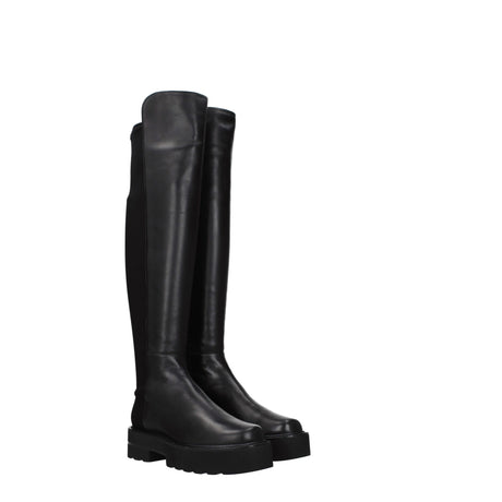 Stuart Weitzman Black Leather Over The Knee