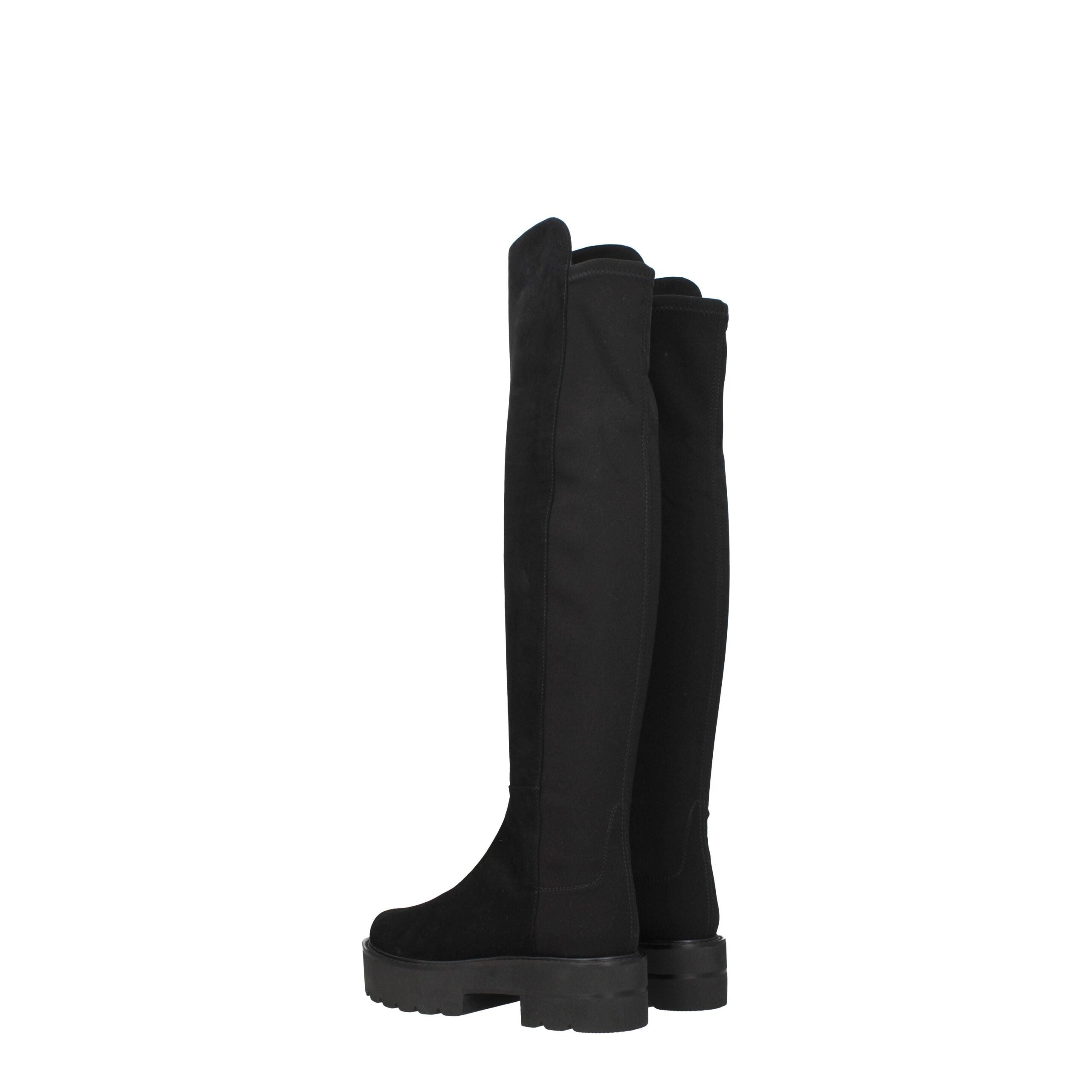 Stuart Weitzman Black Leather Over The Knee