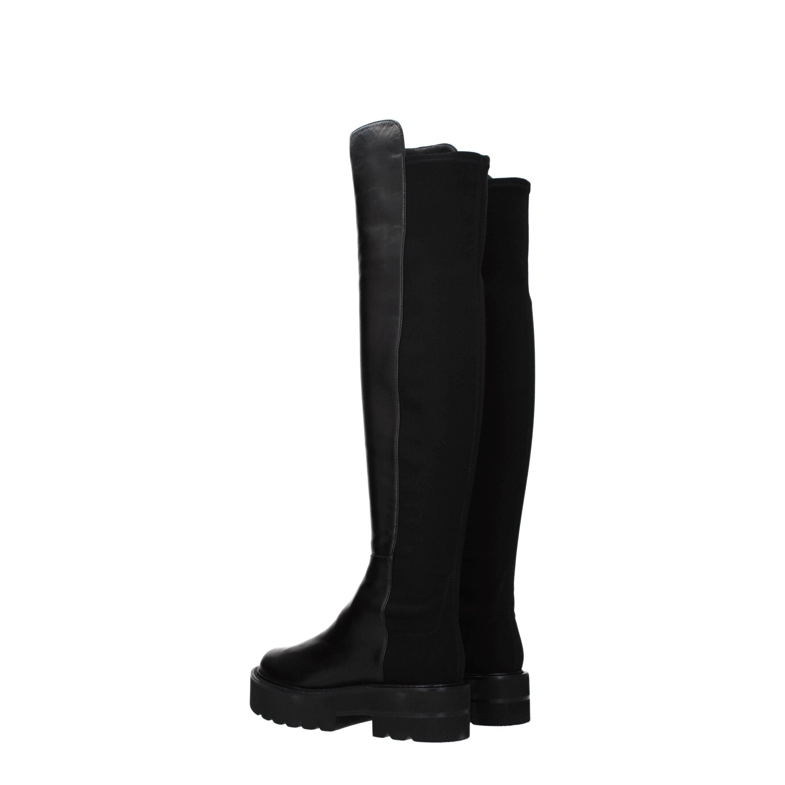 Stuart Weitzman Black Leather Over The Knee