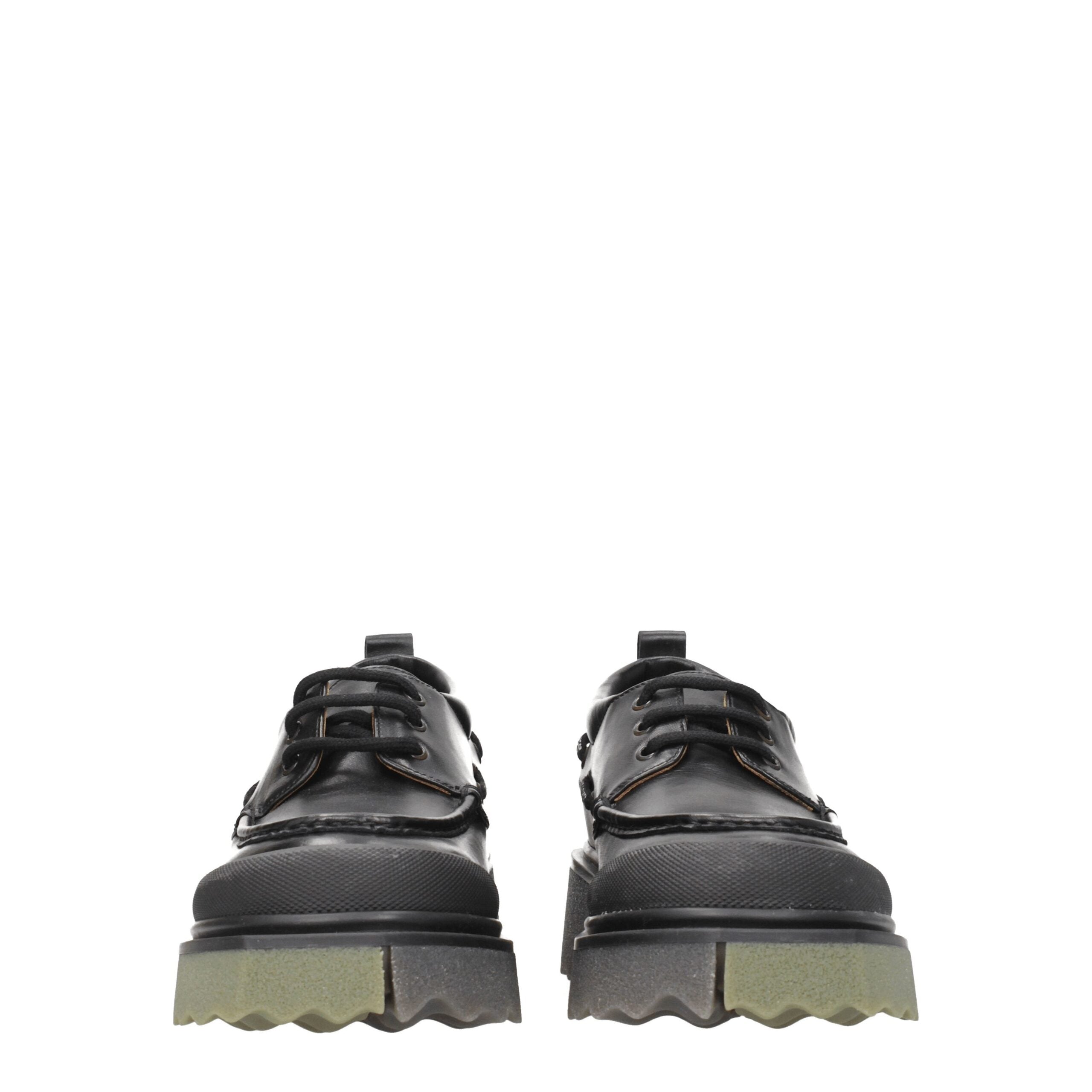 Off-White Black Leather Slip-On Loafers