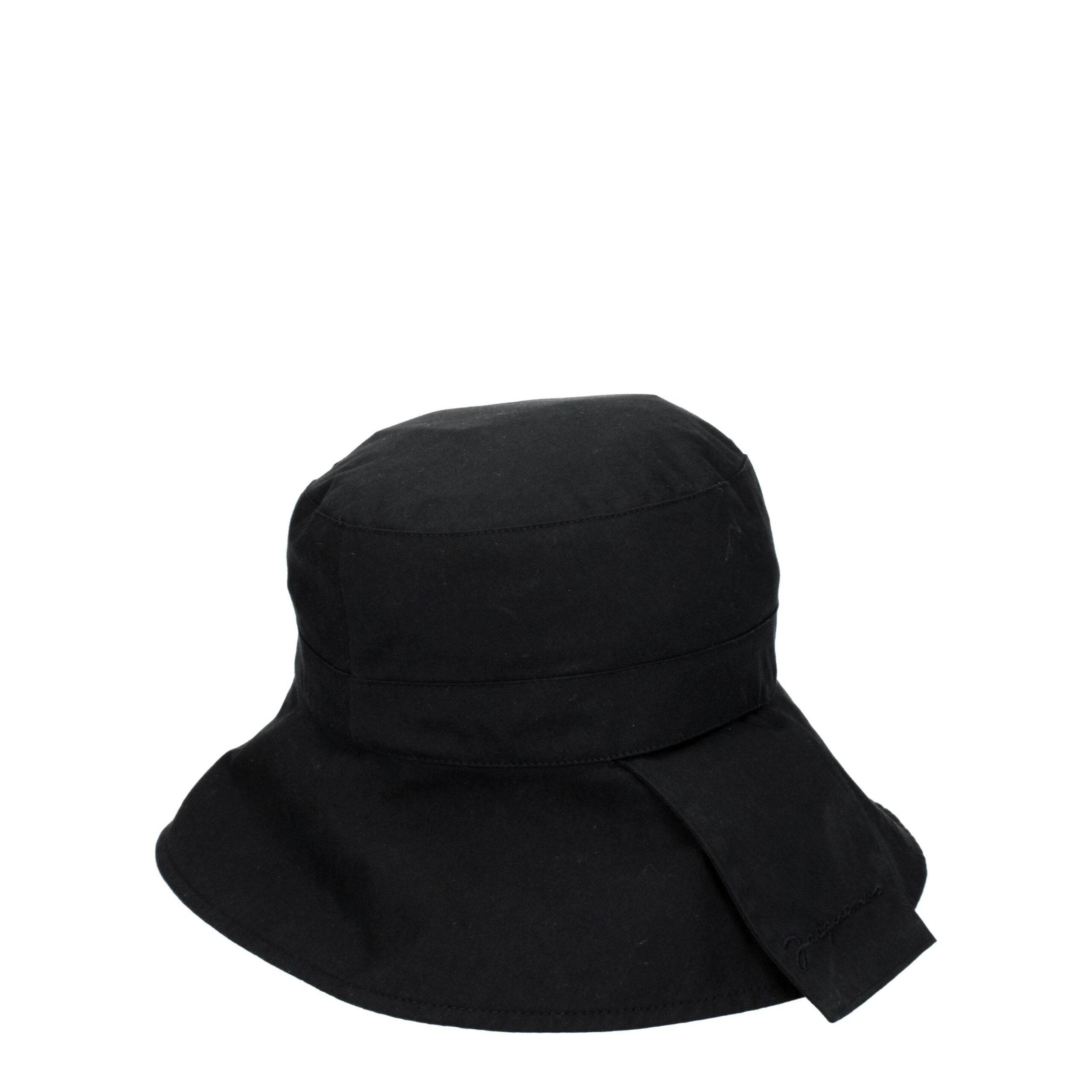 Jacquemus Black Cotton Bucket Hats - Hilstor