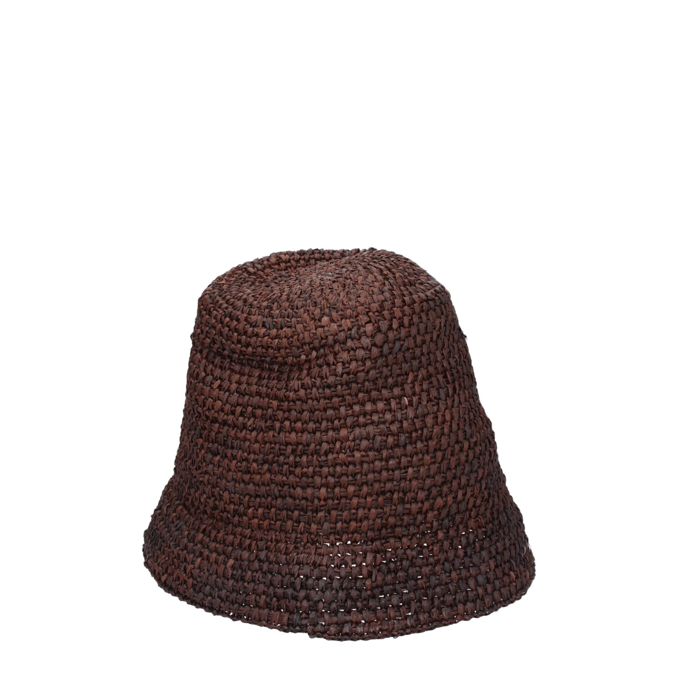 Jacquemus Brown Raffia Bucket Hats - Hilstor