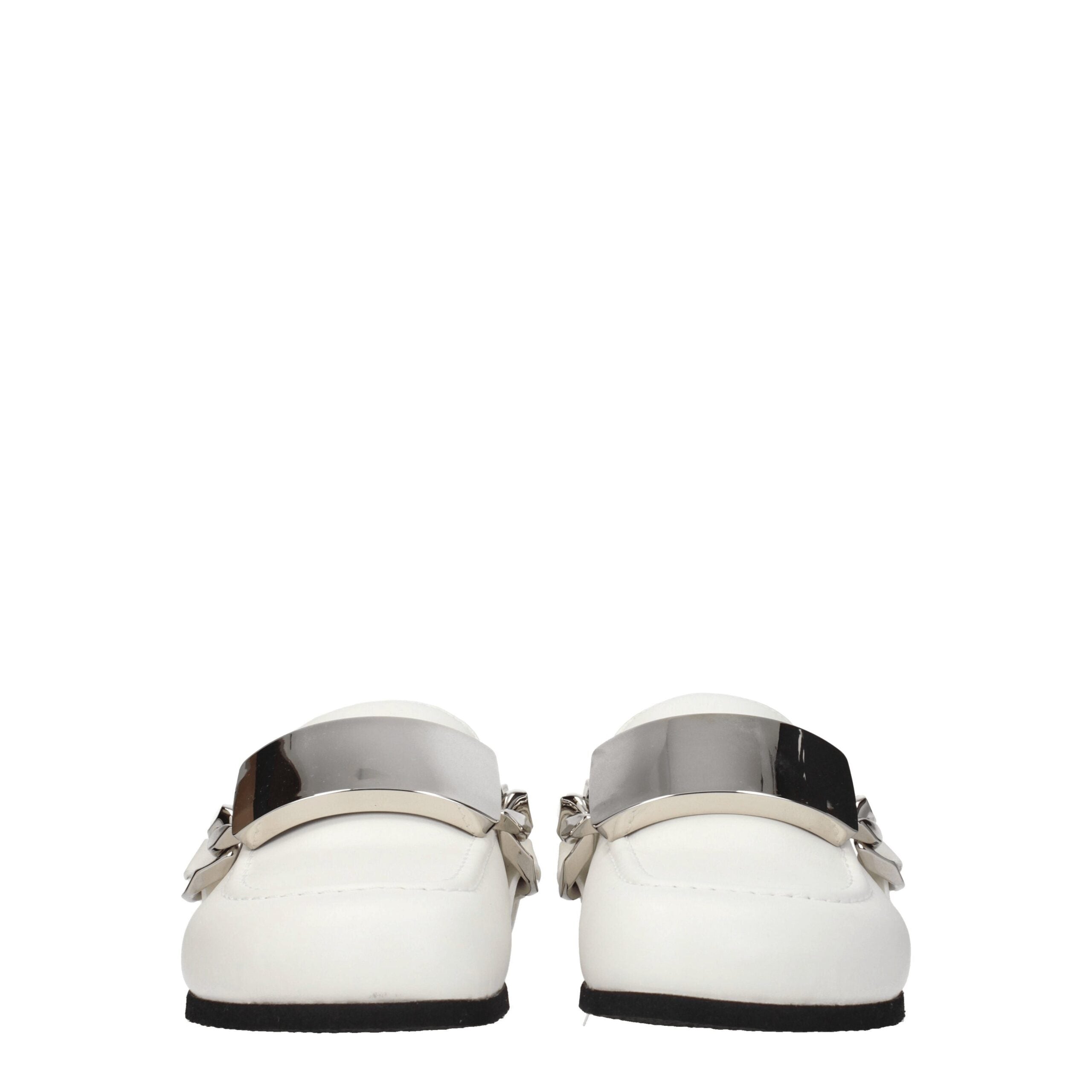 Jw Anderson White Leather Slippers Sandals