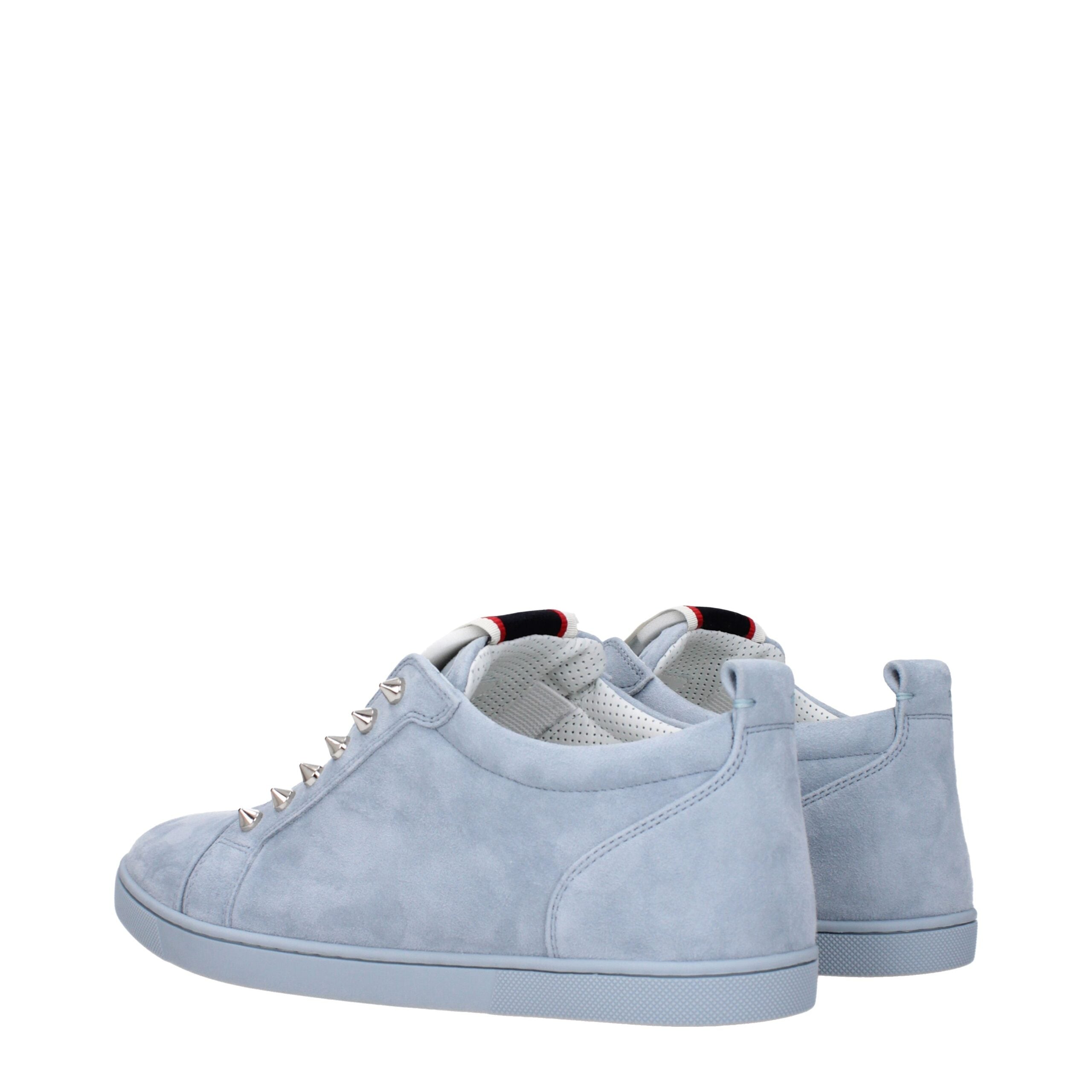 Christian Louboutin Blue Leather Slip-On Loafers