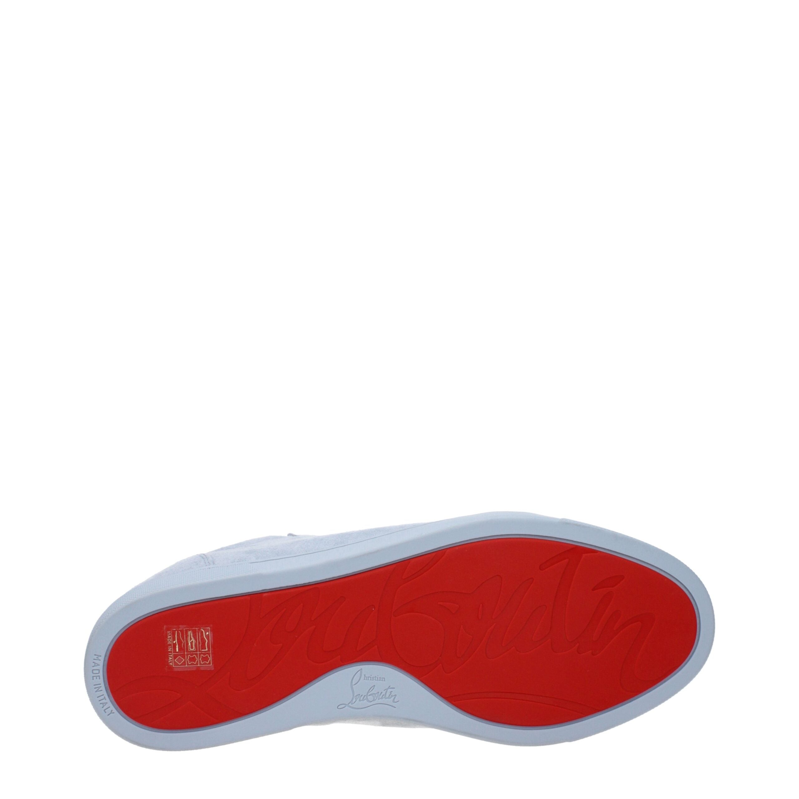 Christian Louboutin Blue Leather Slip-On Loafers
