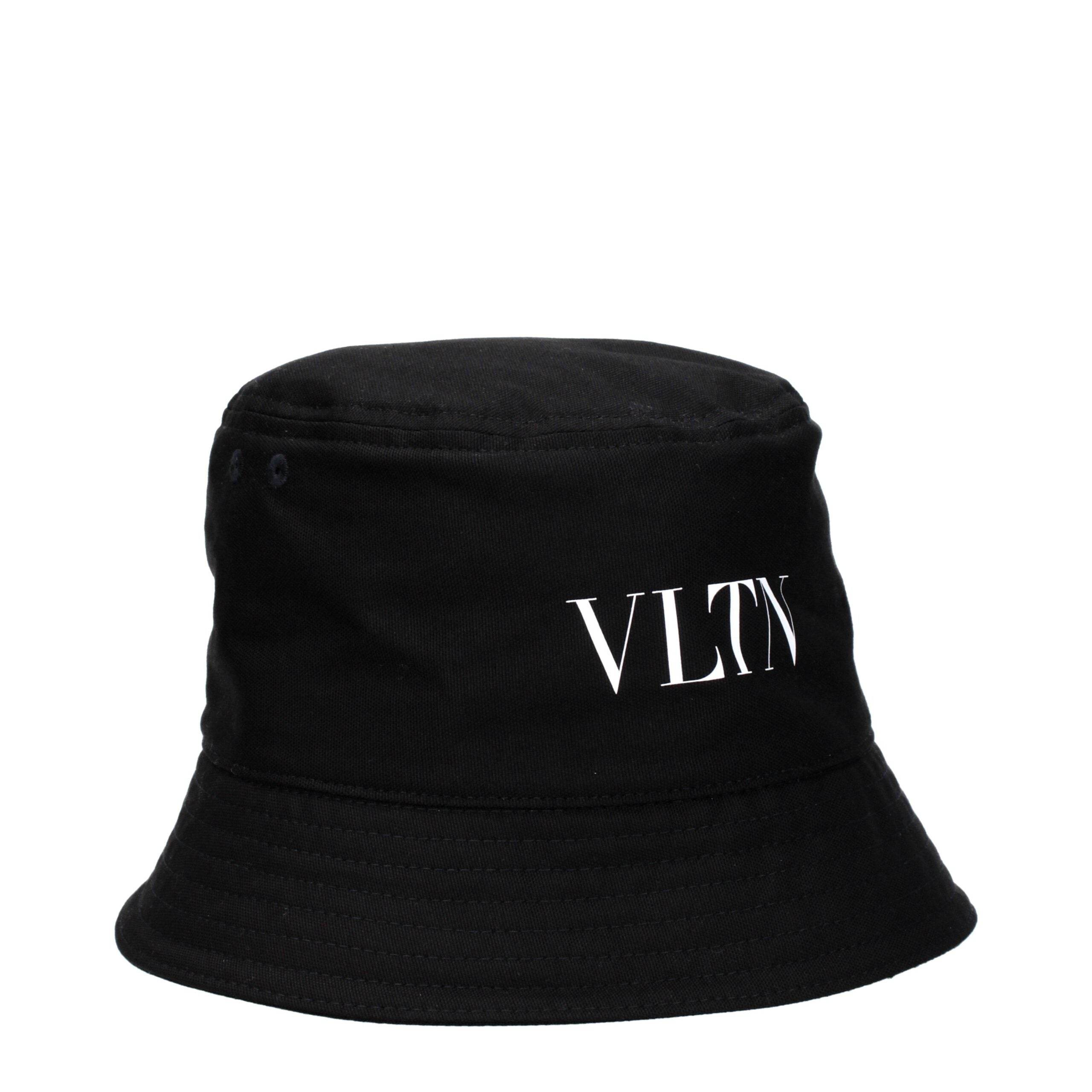 Valentino Garavani Black Cotton Bucket Hats - Hilstor