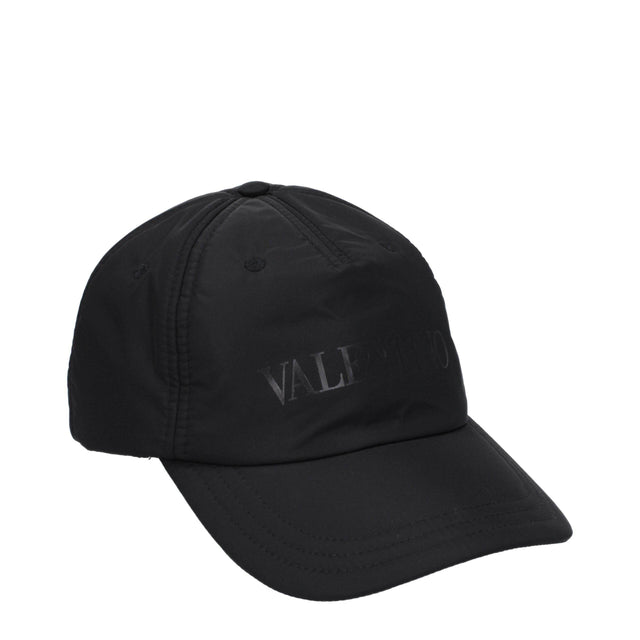 Valentino Garavani Black Polyamide Caps (Baseball Hat) - Hilstor