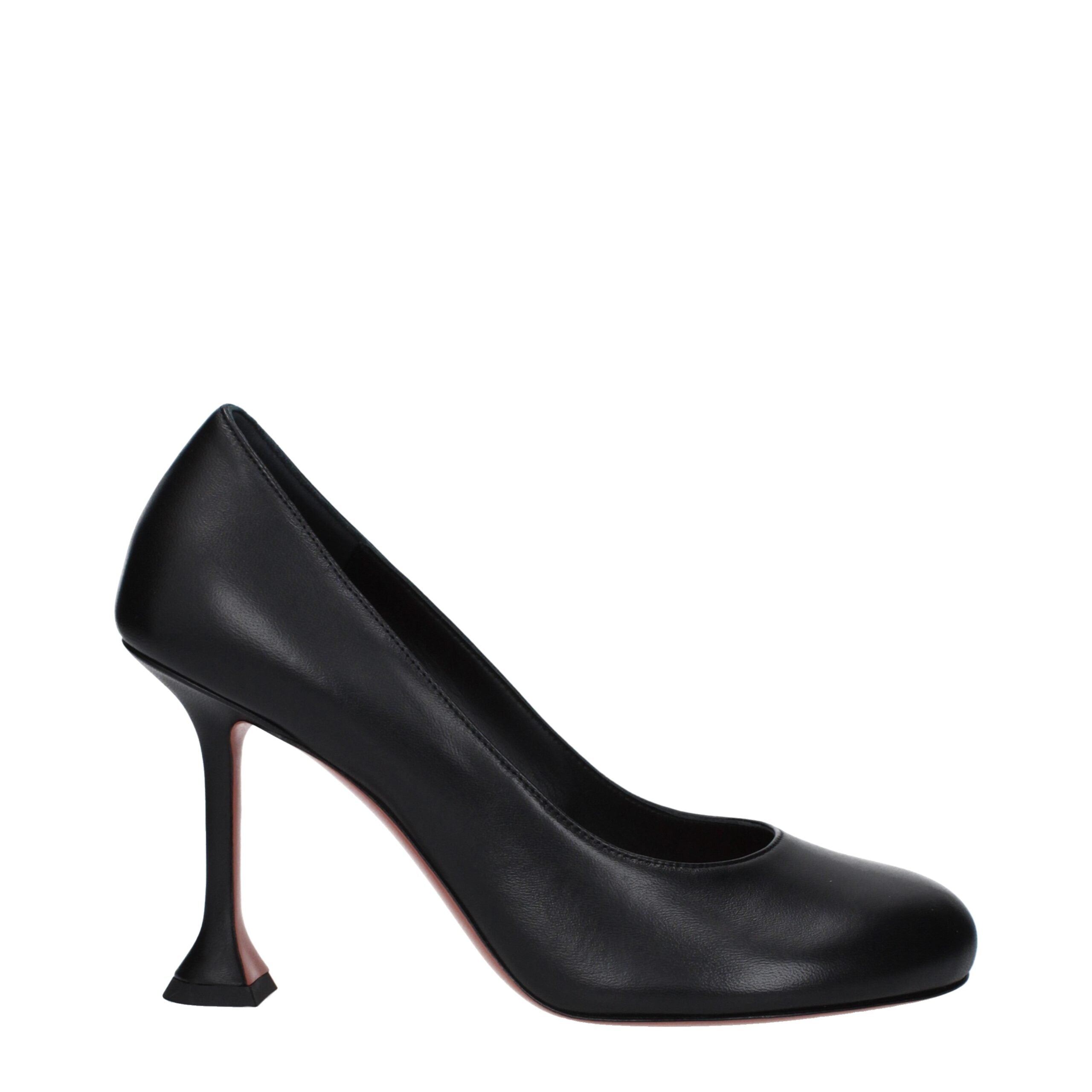 Amina Muaddi Black Leather Broch