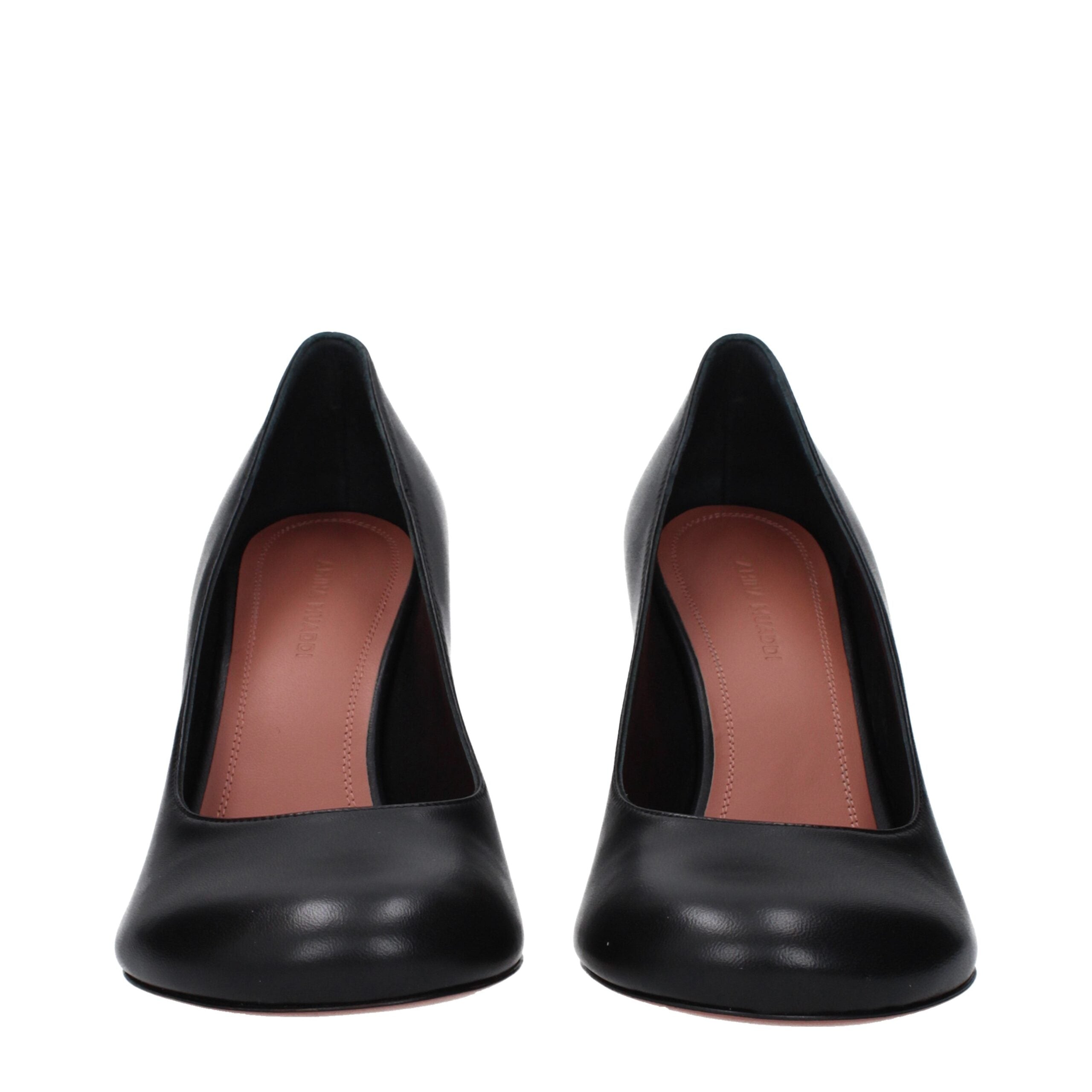 Amina Muaddi Black Leather Broch