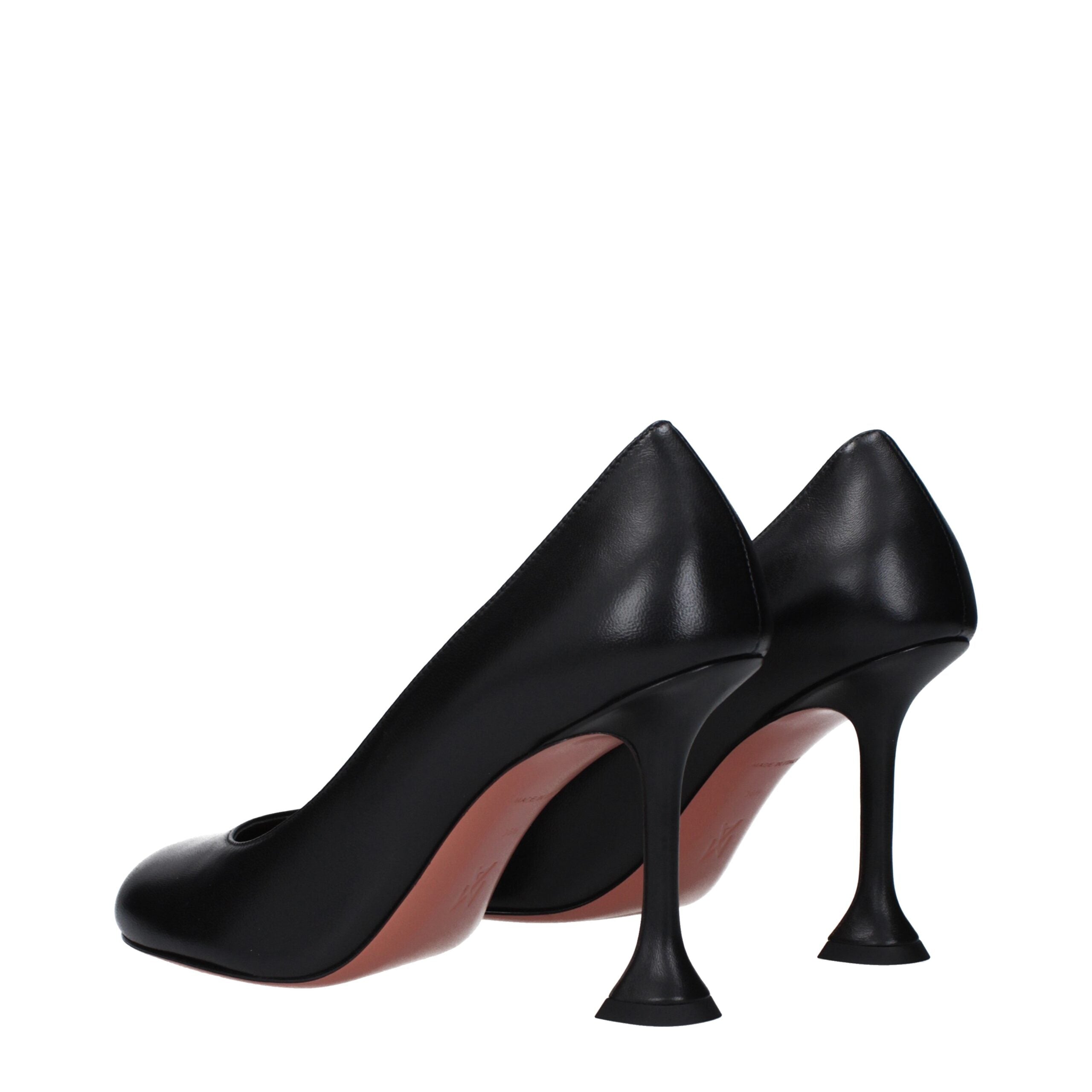 Amina Muaddi Black Leather Broch