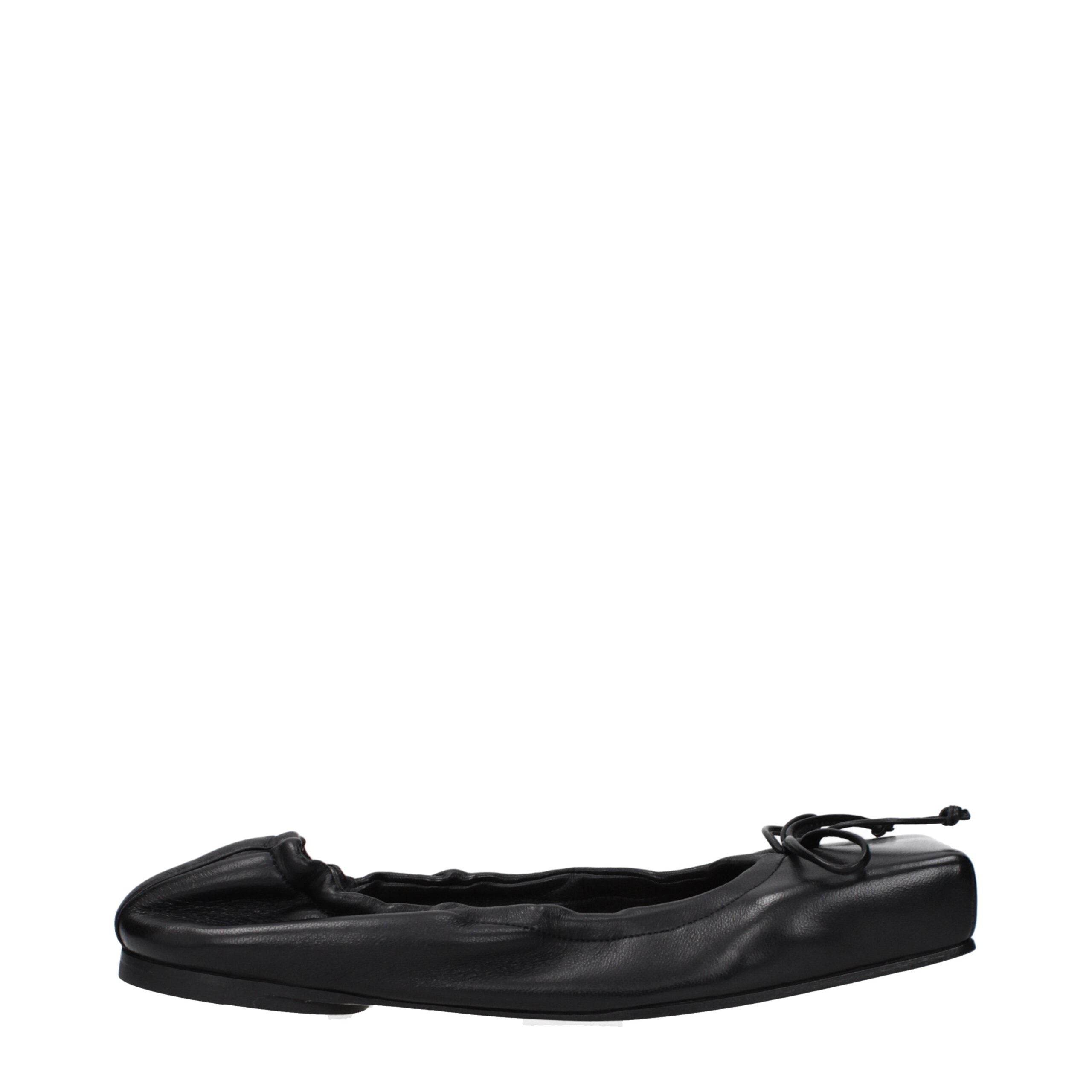 Jacquemus Black Leather Ballet Flats - Hilstor
