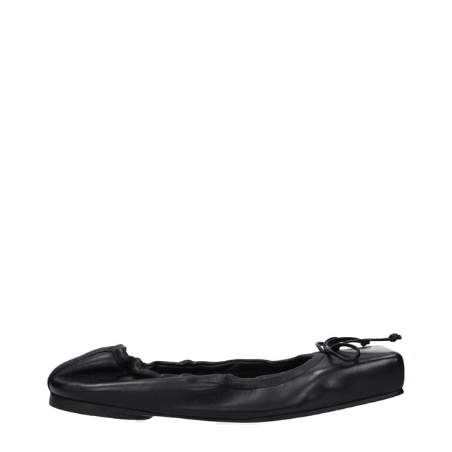 Jacquemus Black Leather Ballet Flats - Hilstor