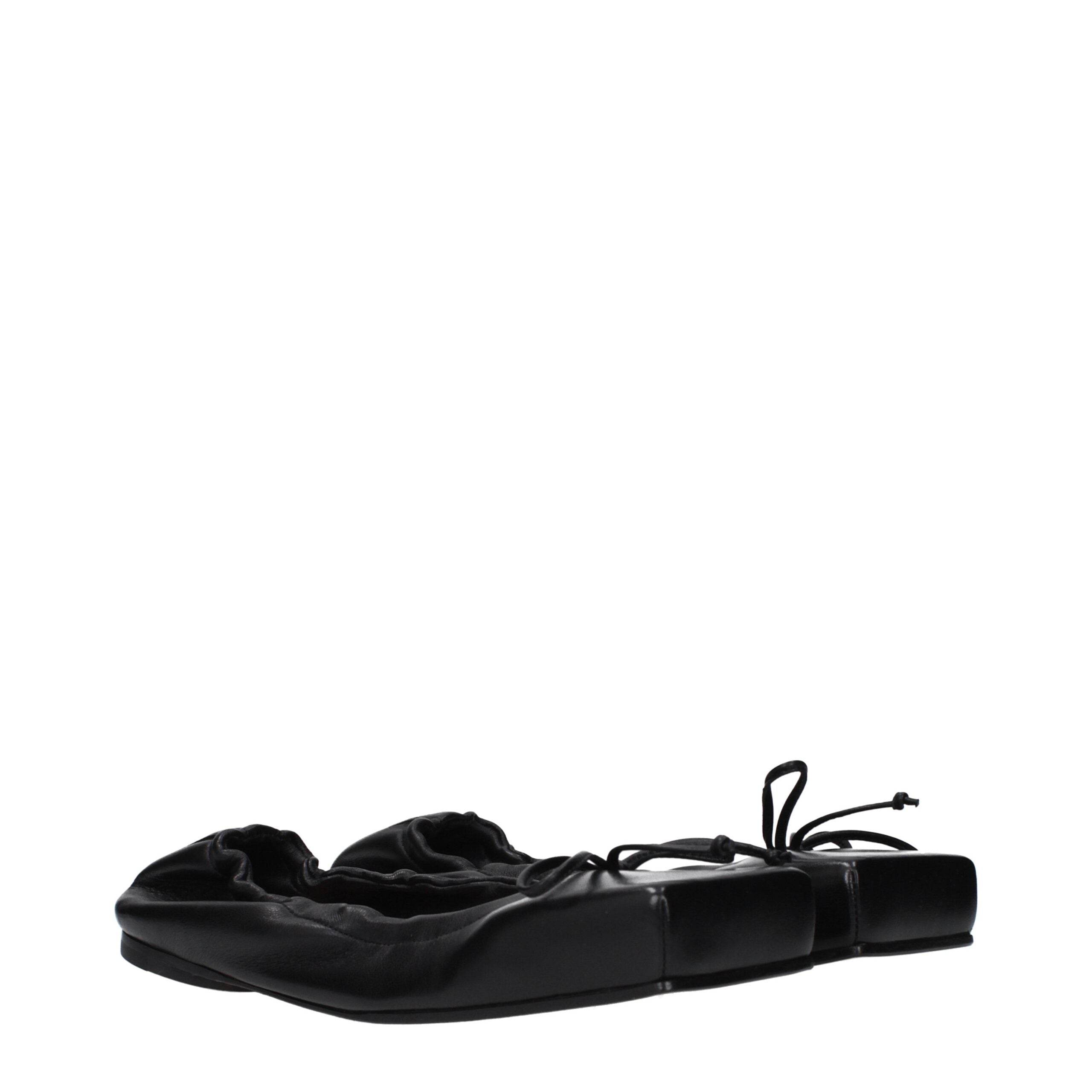 Jacquemus Black Leather Ballet Flats - Hilstor