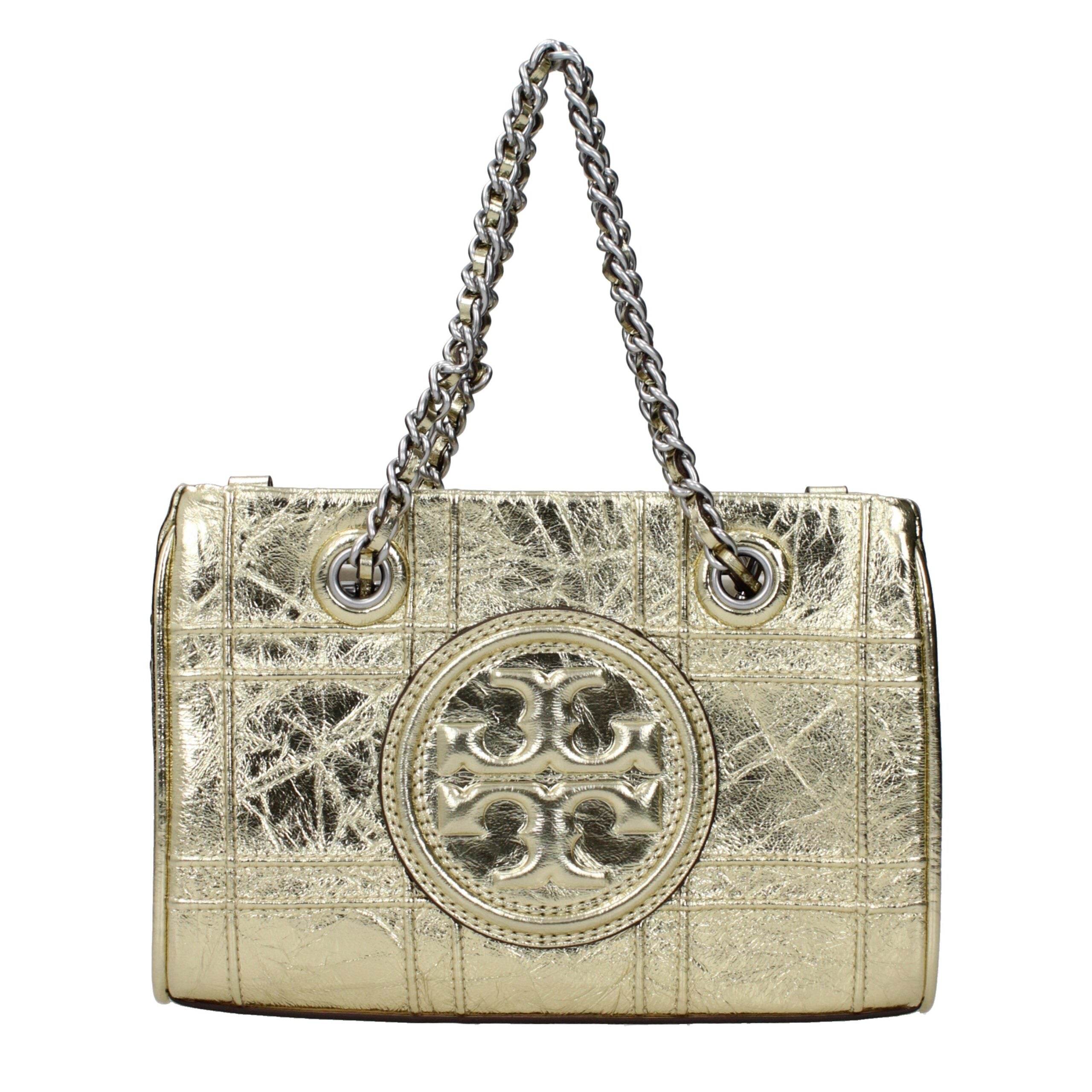 Tory Burch Gold Leather Handbags - Hilstor