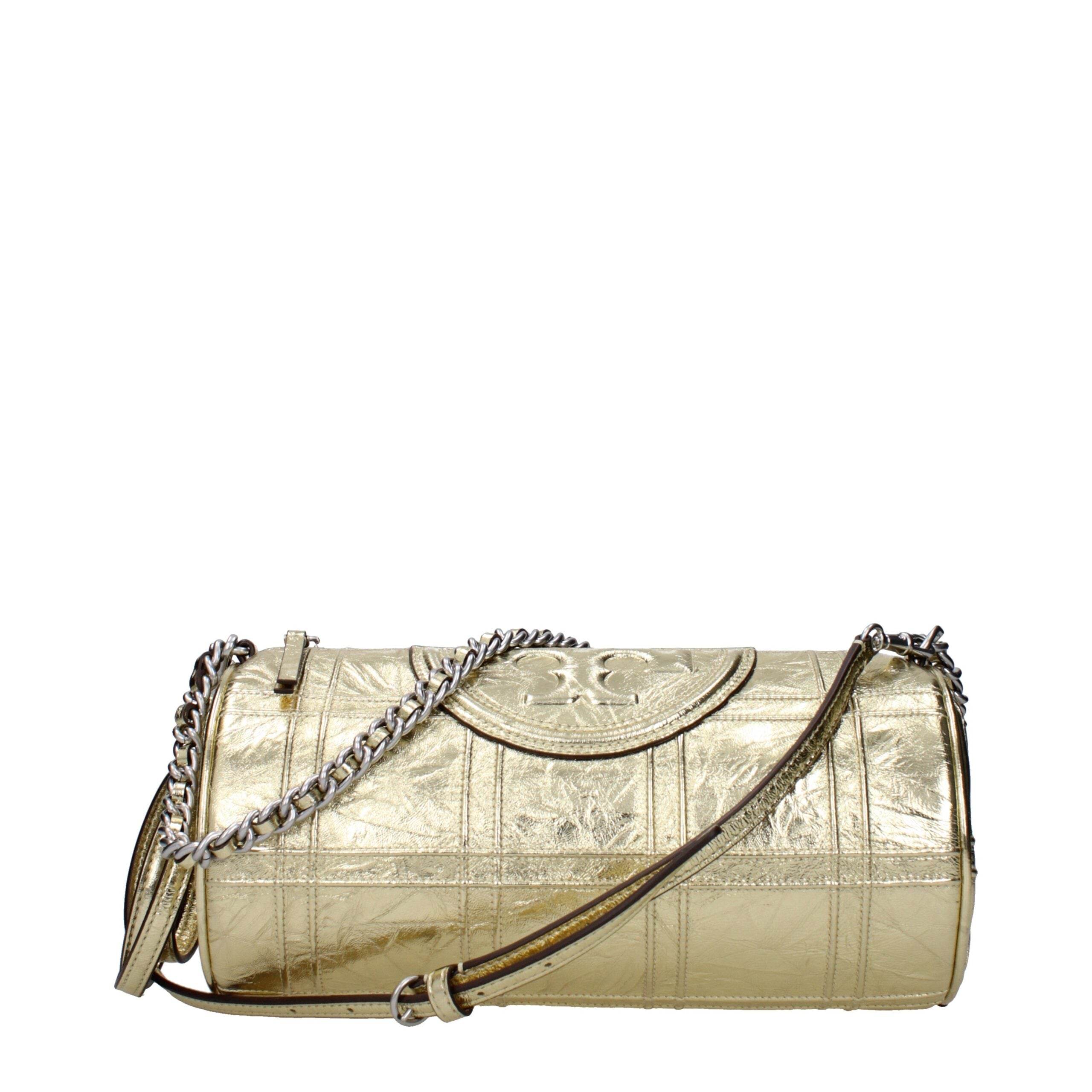 Tory Burch Gold Leather Shoulder Bags - Hilstor