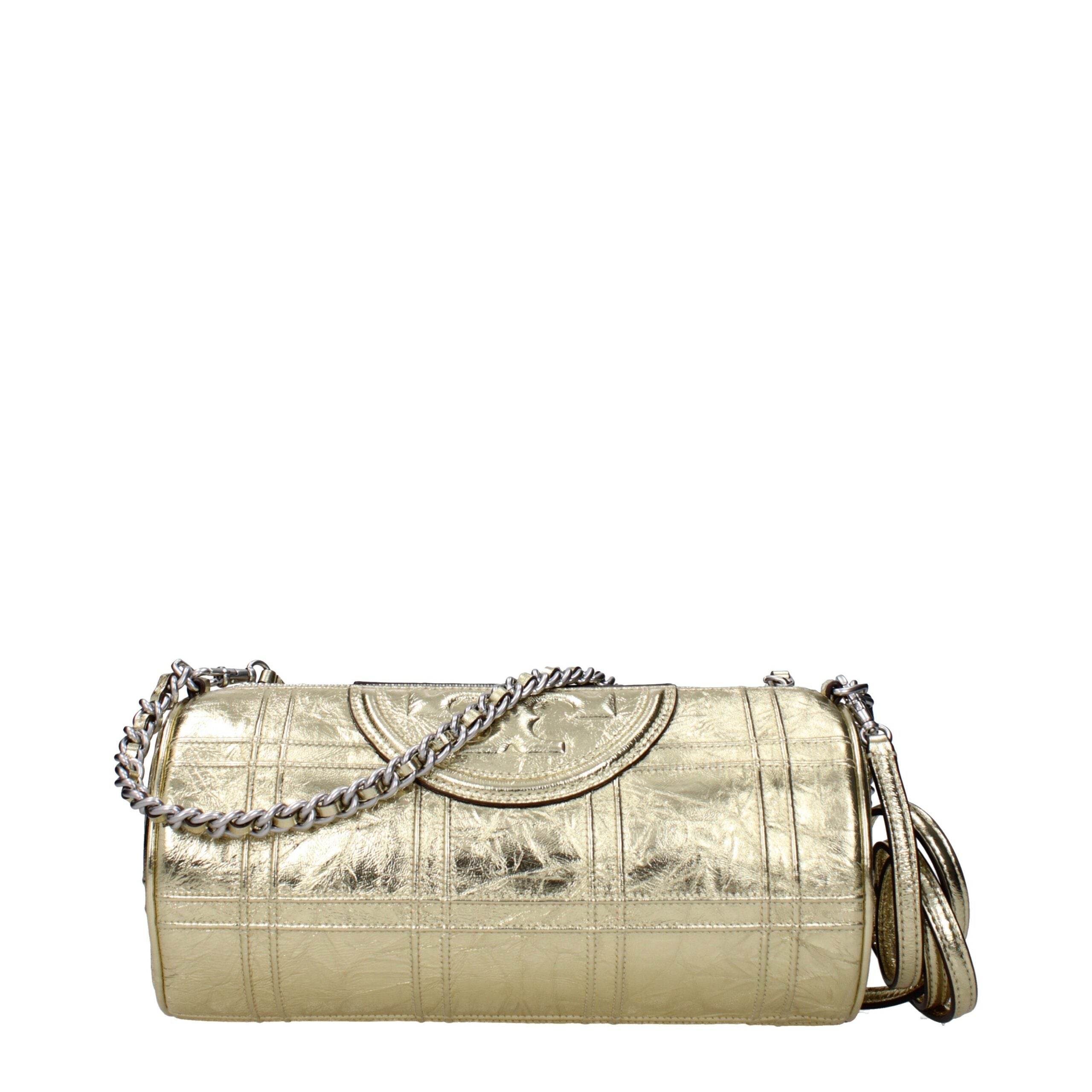 Tory Burch Gold Leather Shoulder Bags - Hilstor