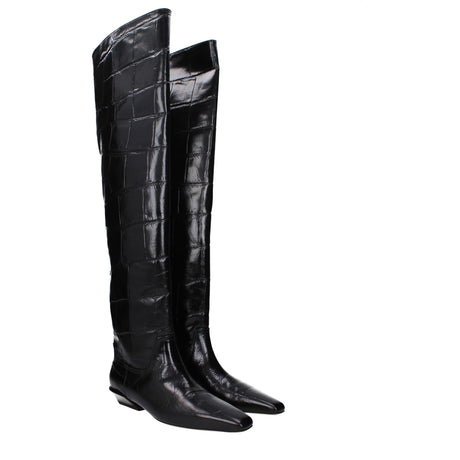 Paris Texas Black Leather Boot
