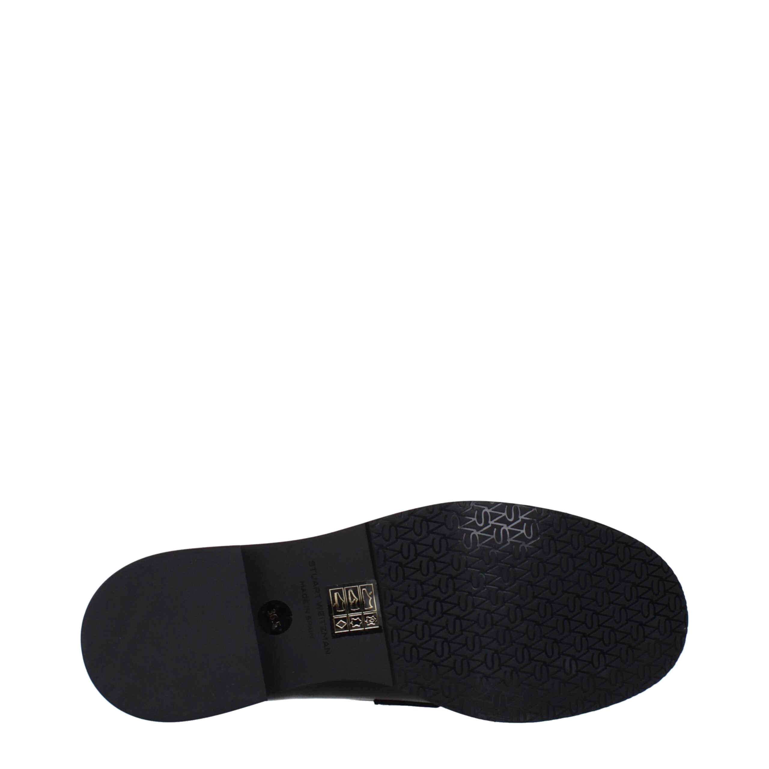 Stuart Weitzman Black Leather Slip-On Loafers