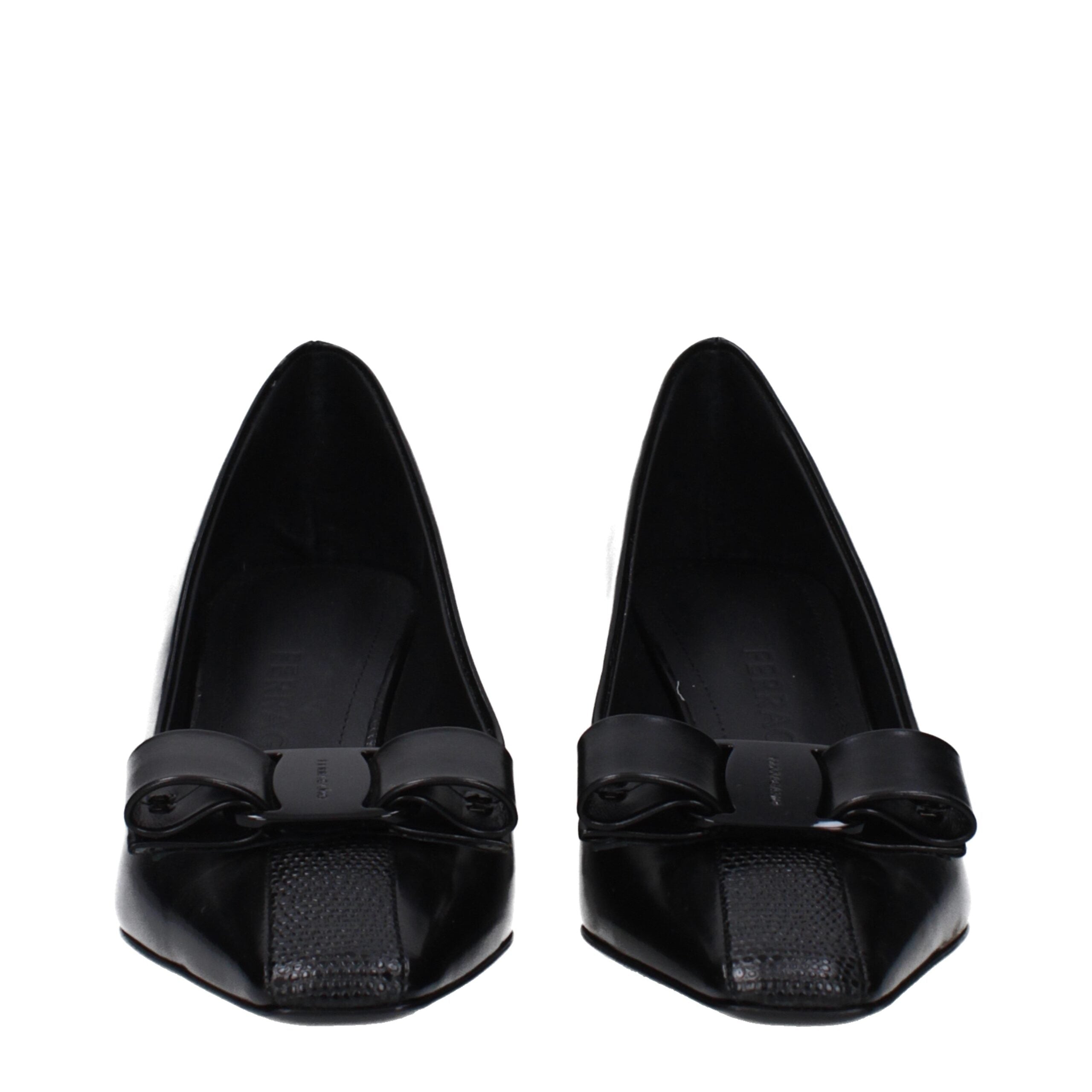 Salvatore Ferragamo Black Leather Broch