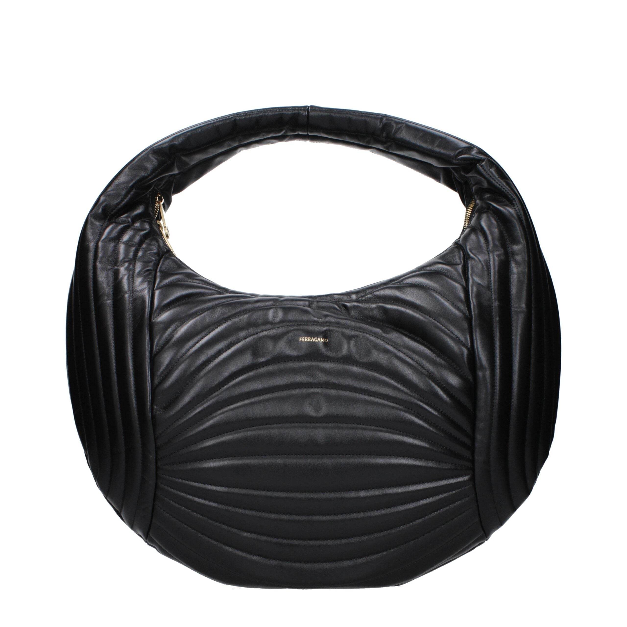 Salvatore Ferragamo Black Leather Handbags - Hilstor