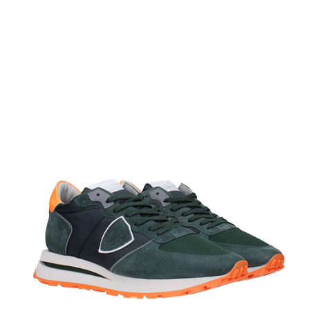 Philippe Model Green Fabric Athletic Sneakers