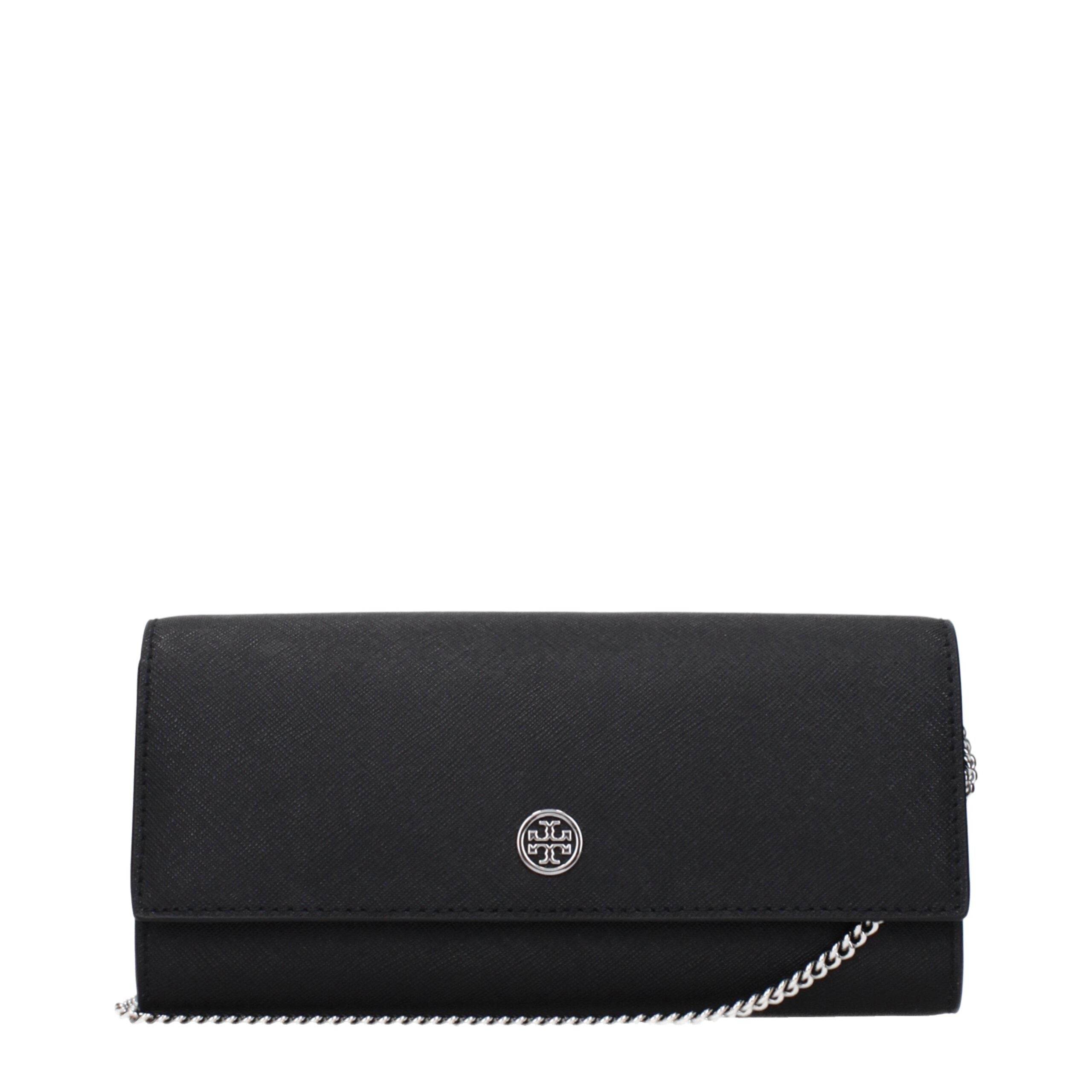 Tory Burch Black Leather Clutch Bags - Hilstor