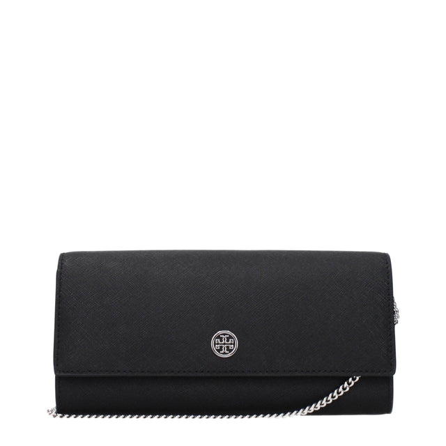 Tory Burch Black Leather Clutch Bags - Hilstor