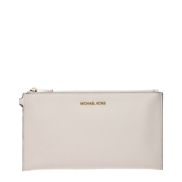 Michael Kors Beige Leather Clutch Bags - Hilstor