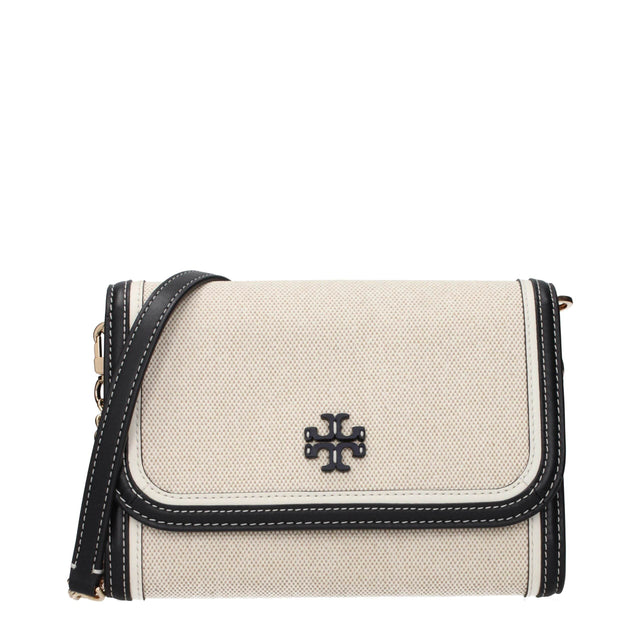 Tory Burch Beige Fabric Clutch Bags - Hilstor