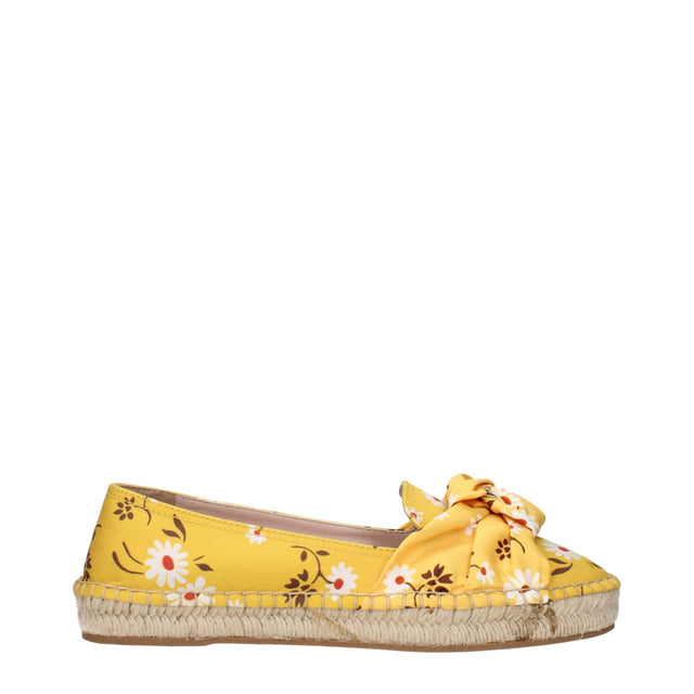Miu Miu Yellow Fabric Espadrilles - Hilstor