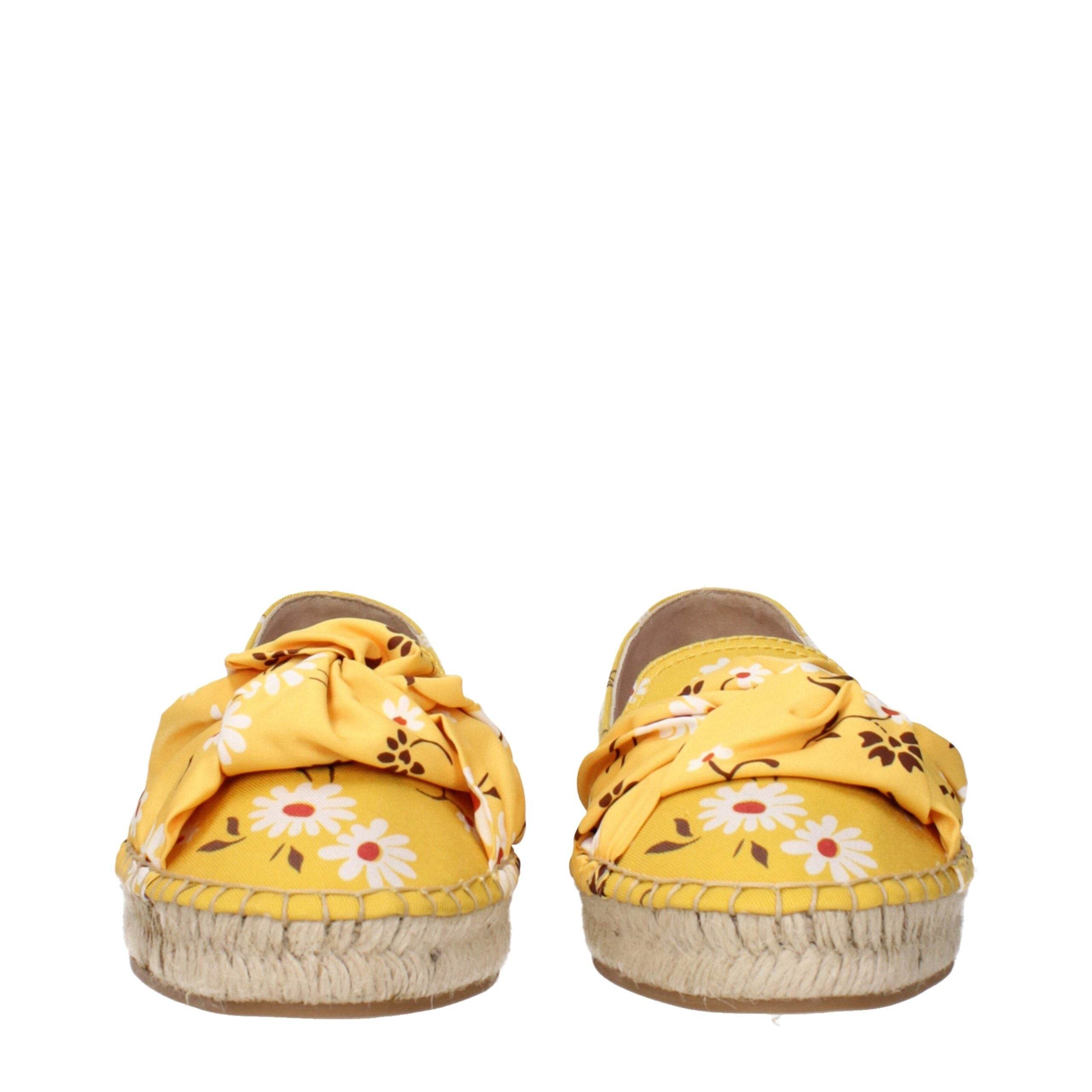 Miu Miu Yellow Fabric Espadrilles - Hilstor