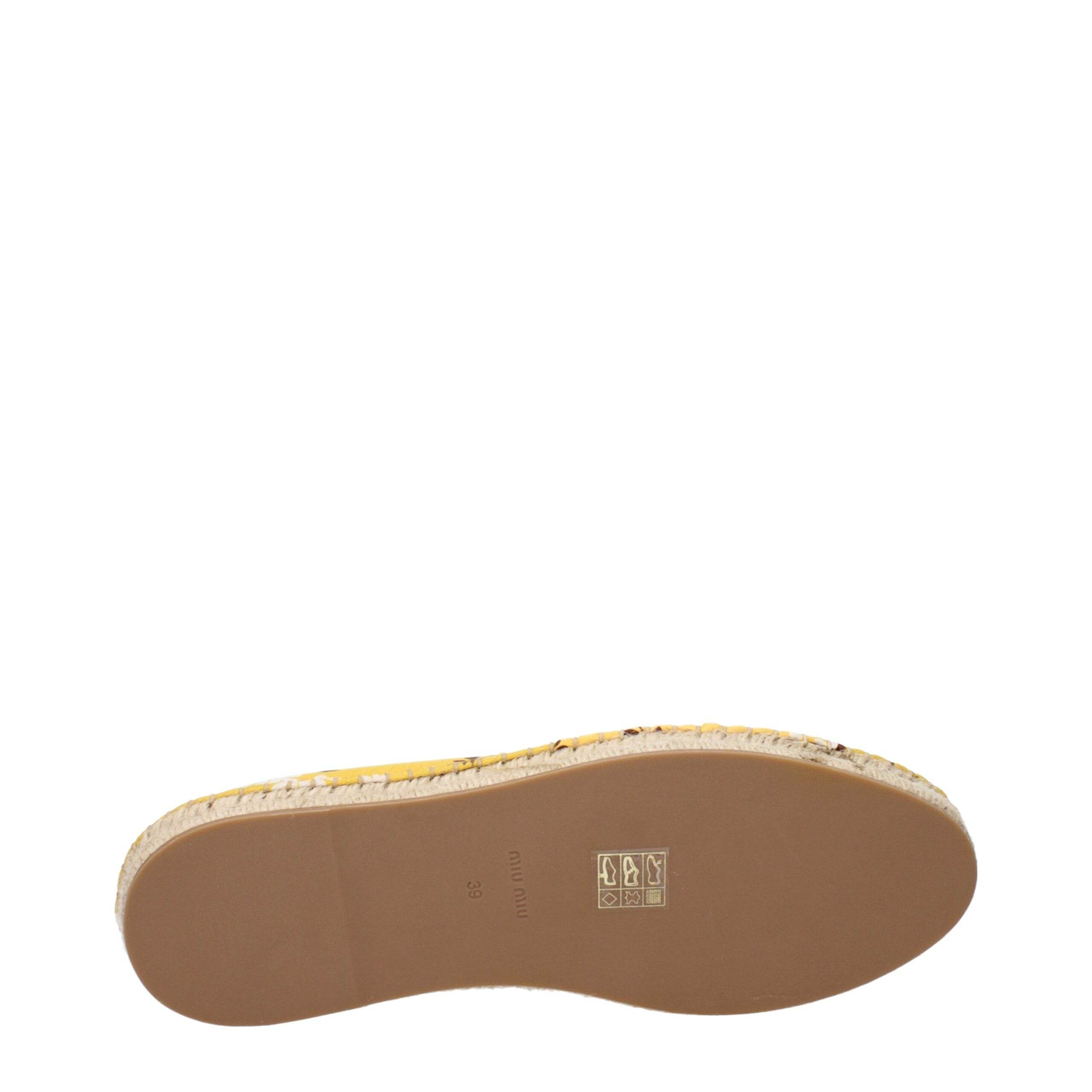 Miu Miu Yellow Fabric Espadrilles - Hilstor