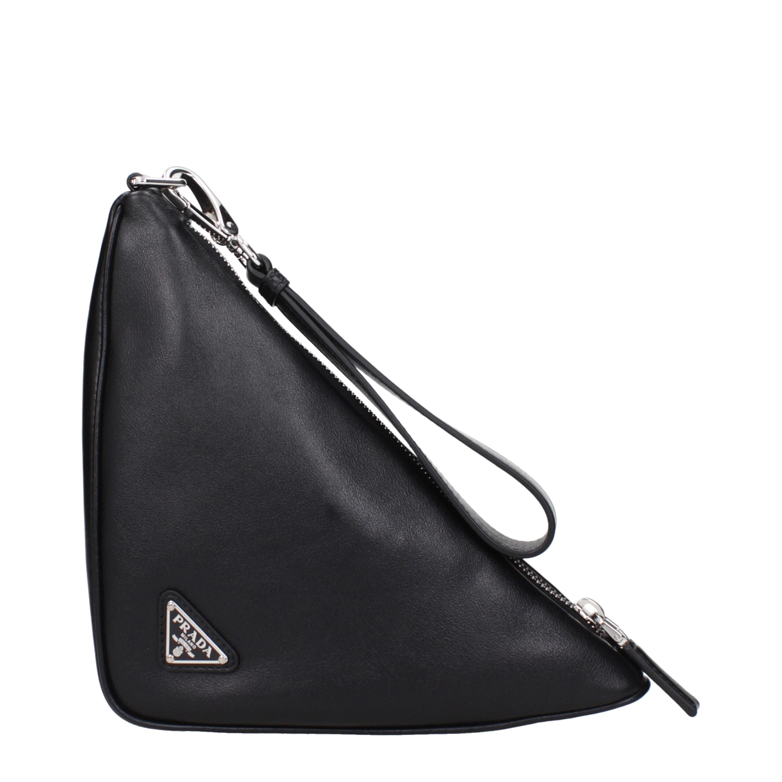 Prada Black Leather Clutch Bags