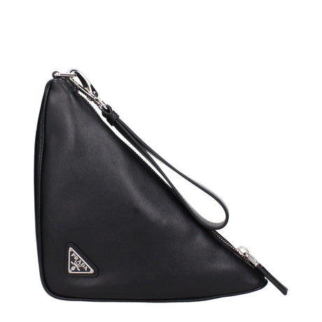 Prada Black Leather Clutch Bags