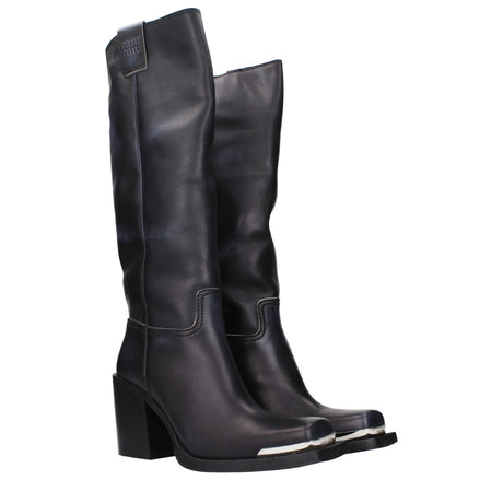 Miu Miu Black Leather Boot