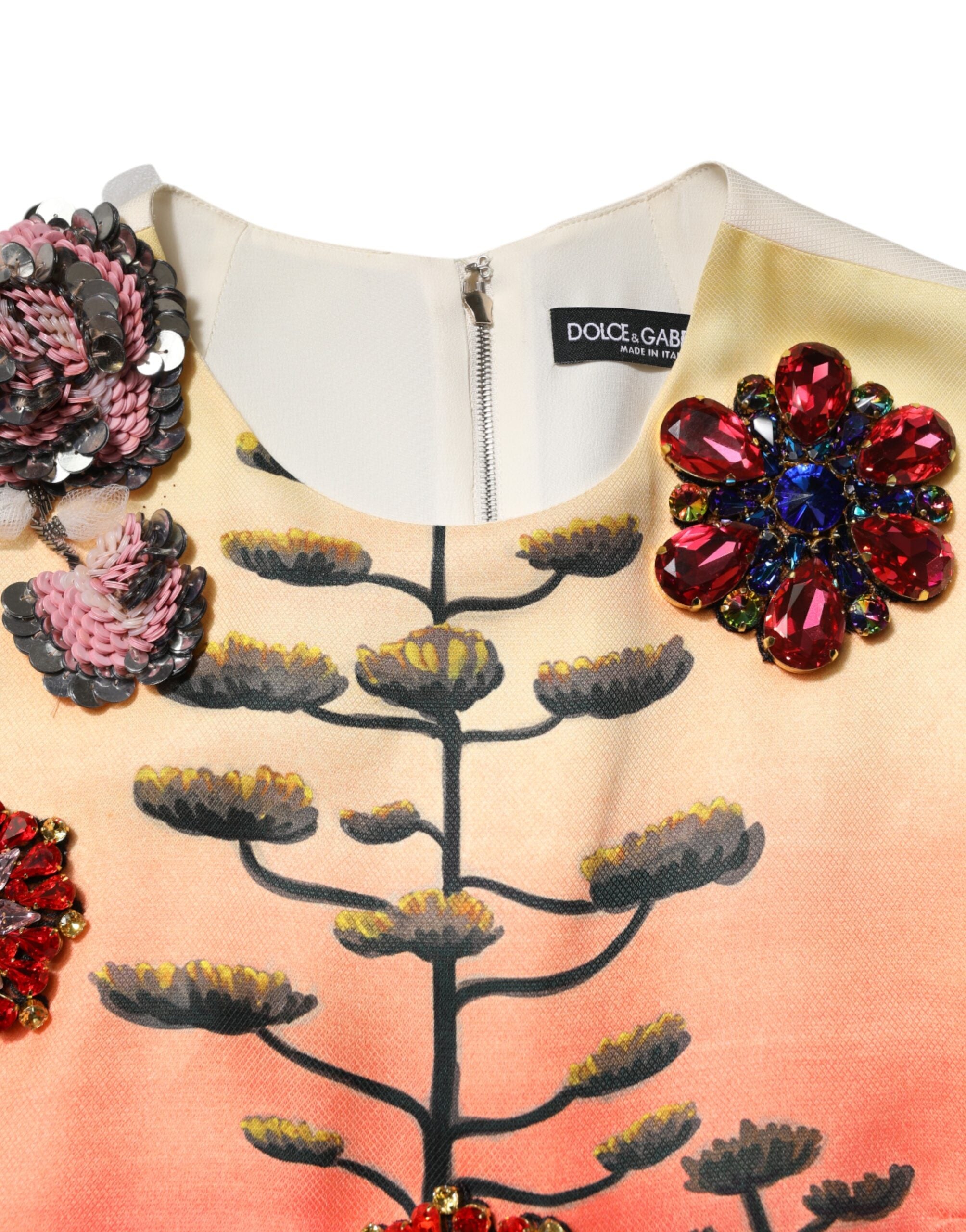 Dolce &amp; Gabbana Multifarvet Krystaludsmykket A-formet Minikjole