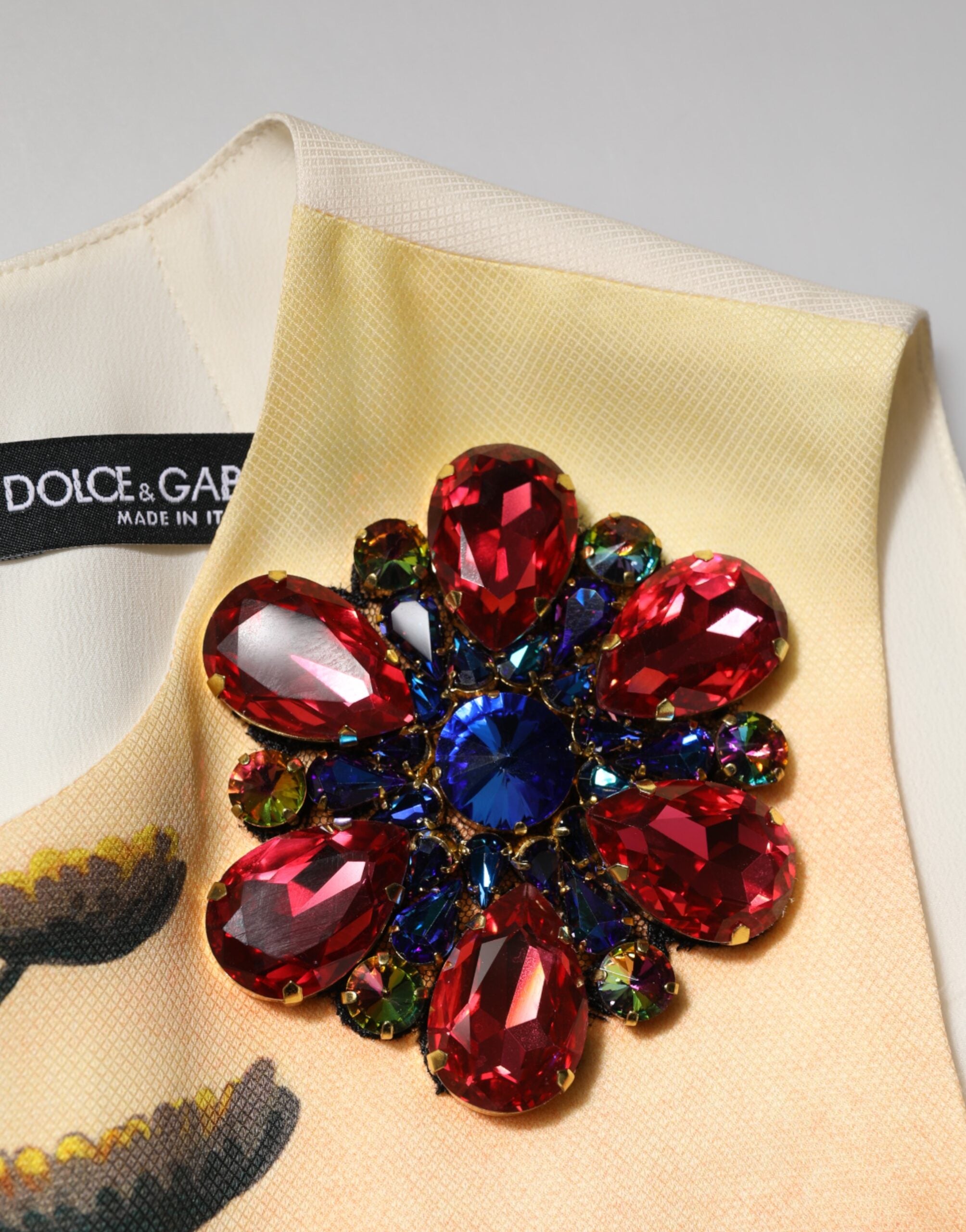 Dolce &amp; Gabbana Multifarvet Krystaludsmykket A-formet Minikjole