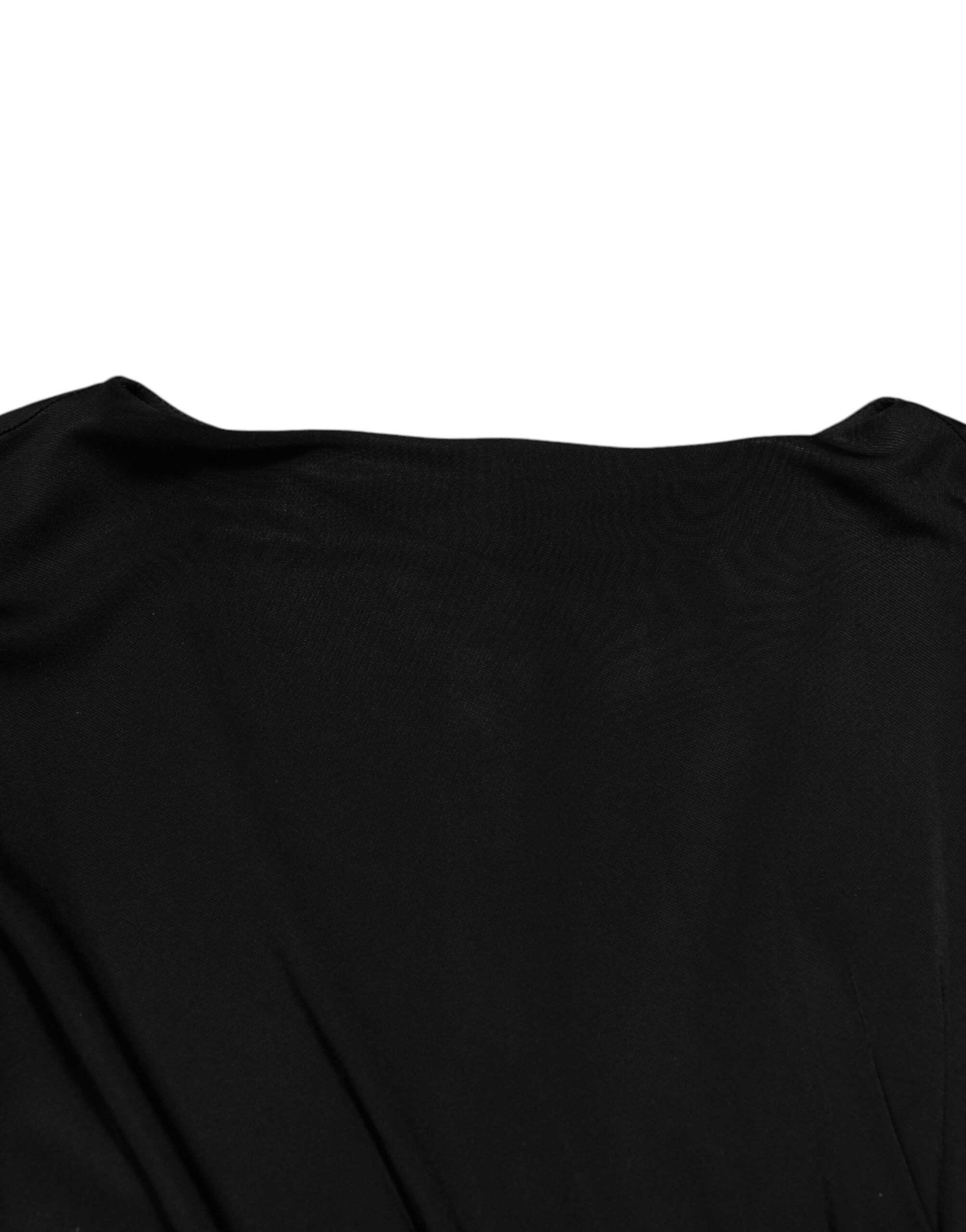 Roberto Cavalli Sort Bodycon Kjole Med Korte Ærmer