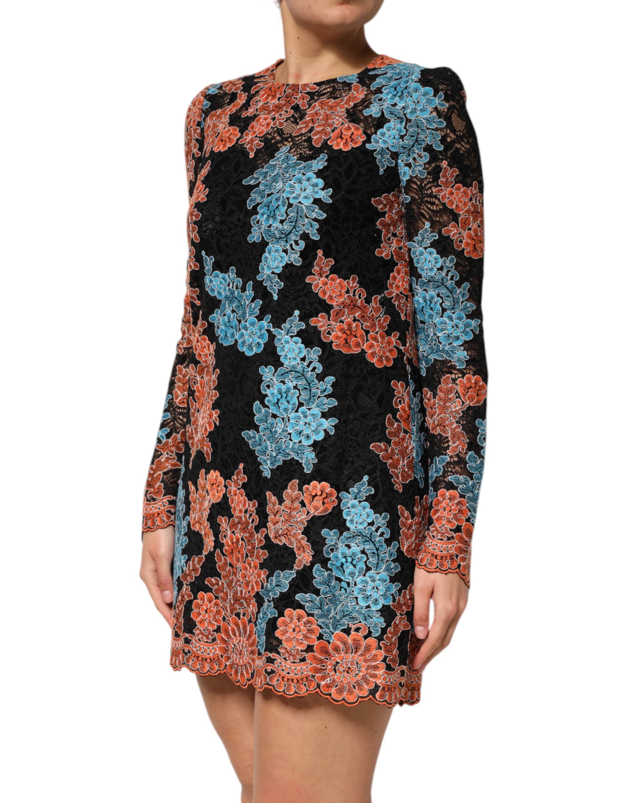 Dolce &amp; Gabbana Multifarvet Blomsterbroderet Shift Minikjole