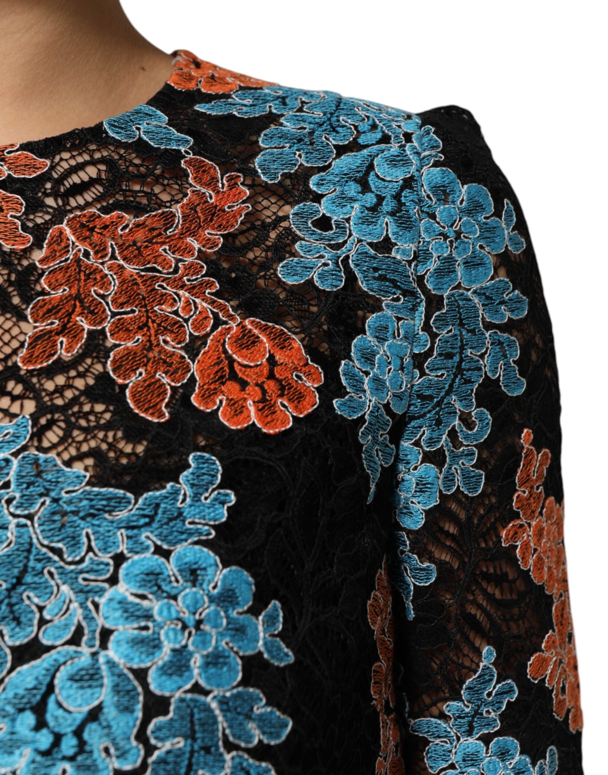 Dolce &amp; Gabbana Multifarvet Blomsterbroderet Shift Minikjole