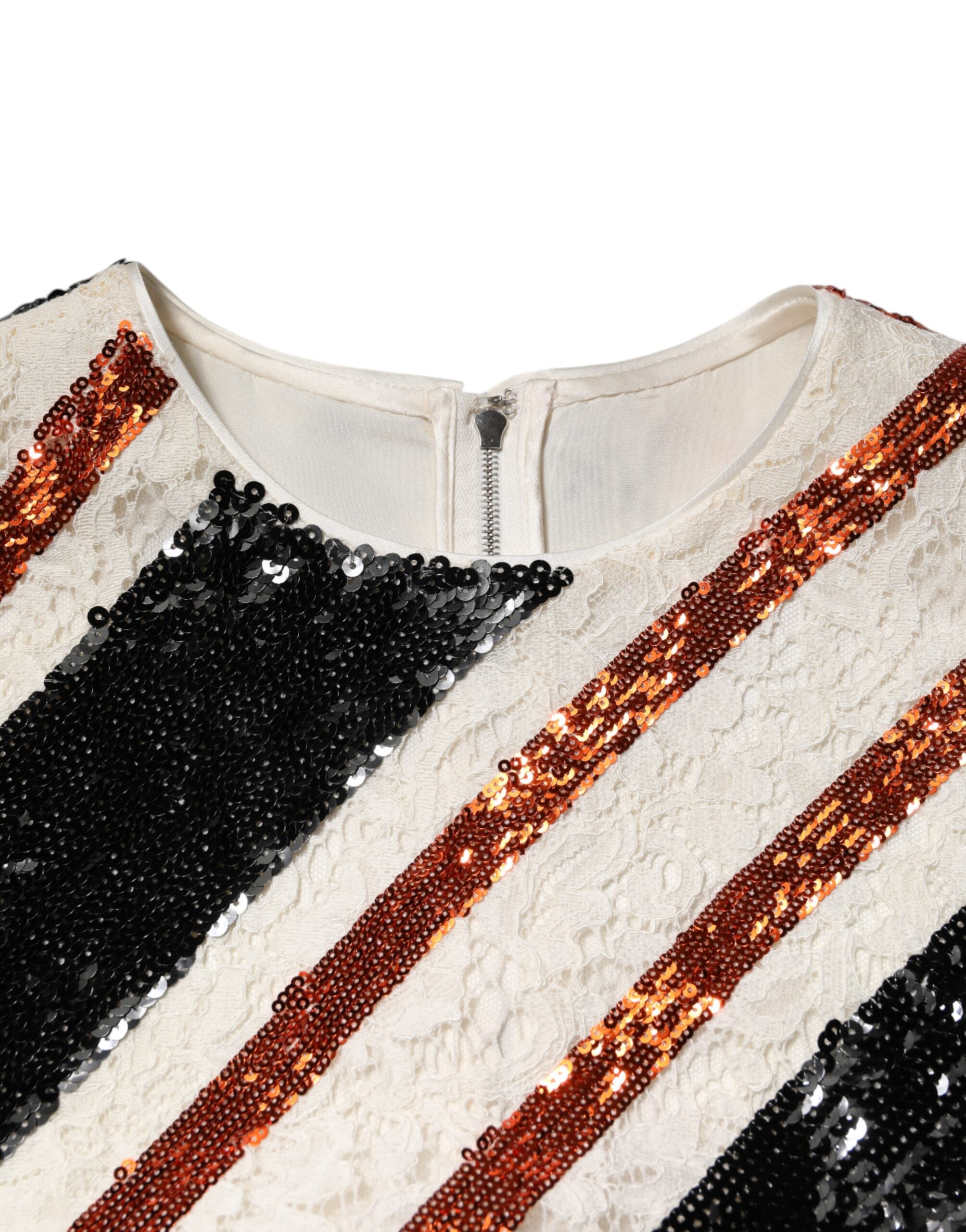 Dolce &amp; Gabbana flerfarvet pailletudsmykket shiftkjole